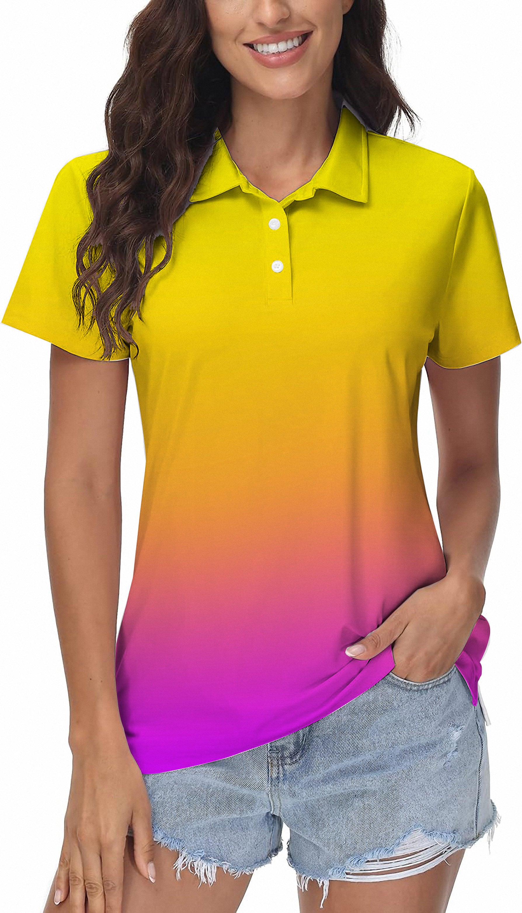 Women's Neon Gradients Golf Polo
