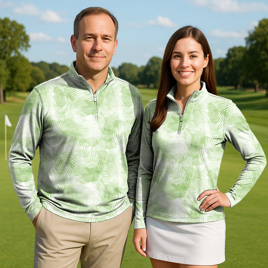 Ola Ola Couple Golf Active 3/4 Zipper Top Long Sleeves