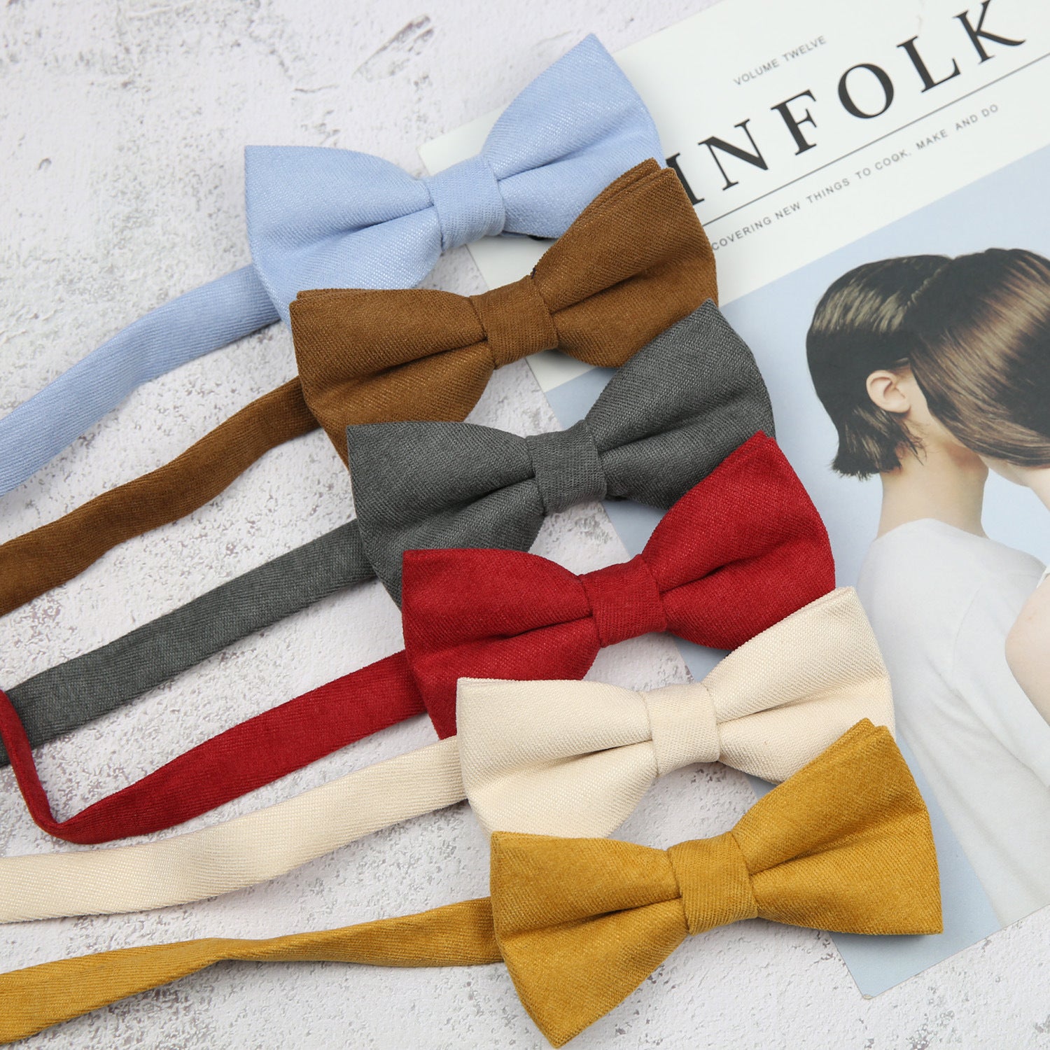 Golf Gentry Pure Color Wool Bow Tie