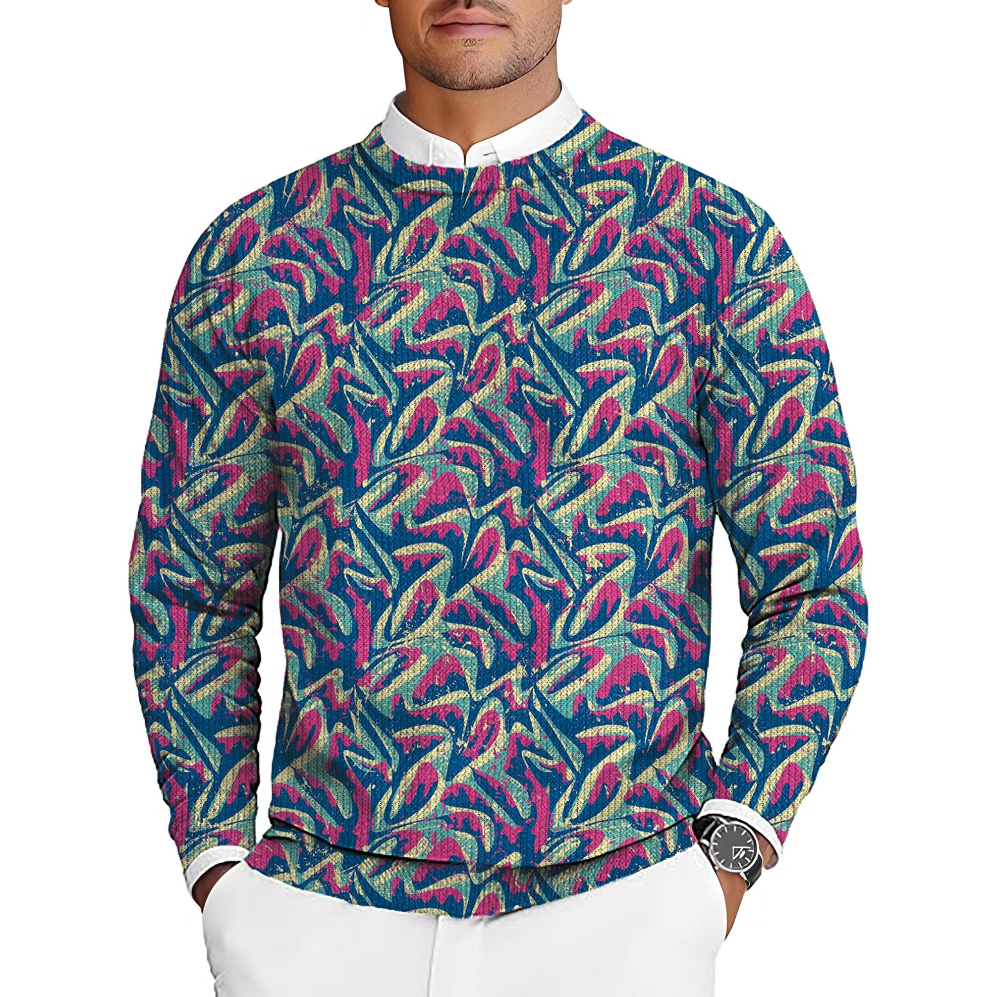 Brilliant Life Men's Golf Crewneck Pullover Sweaters Ugly Sweater