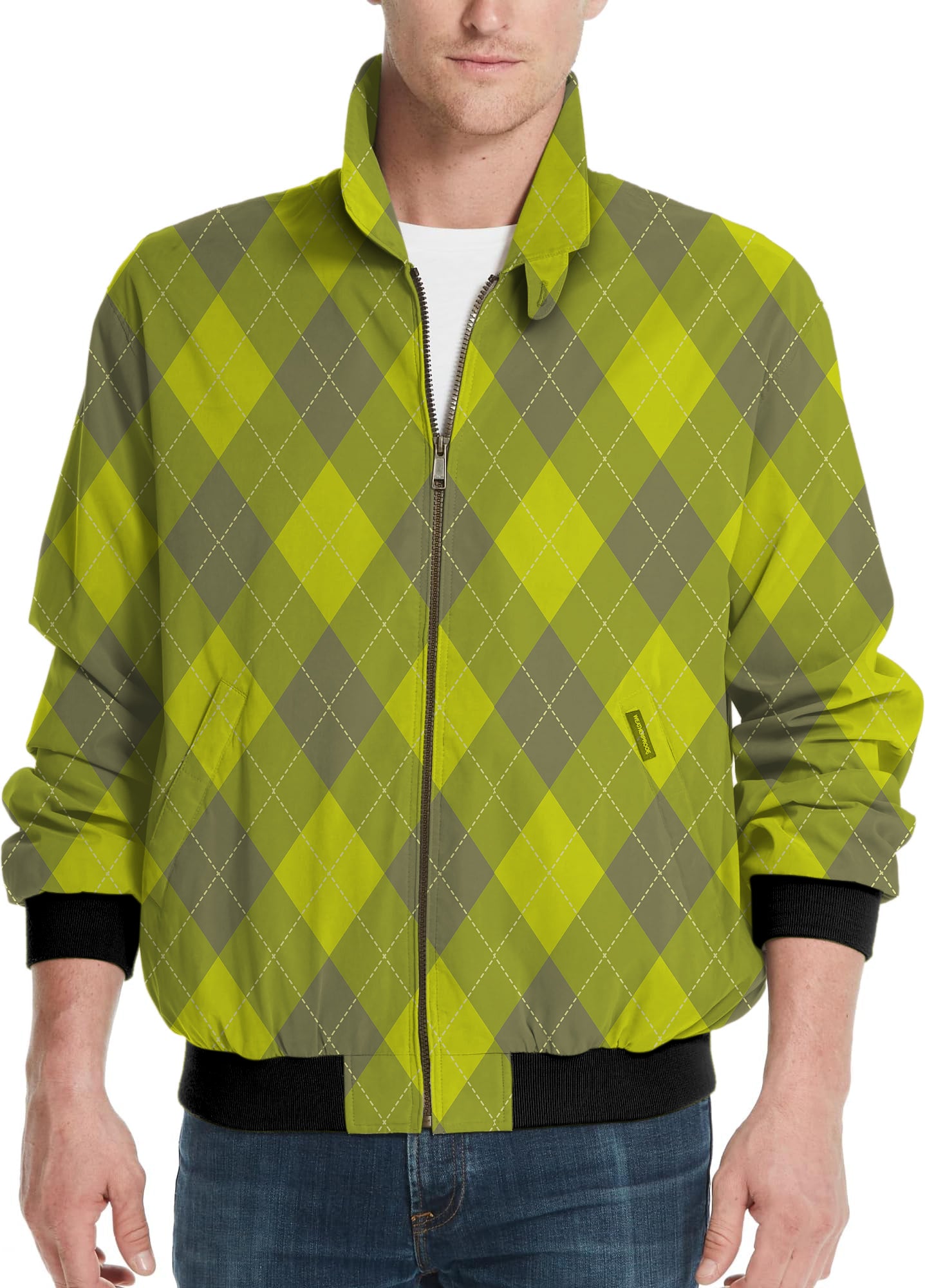 Yollow Argyle-Men's Golf Windbreaker Light Jacket