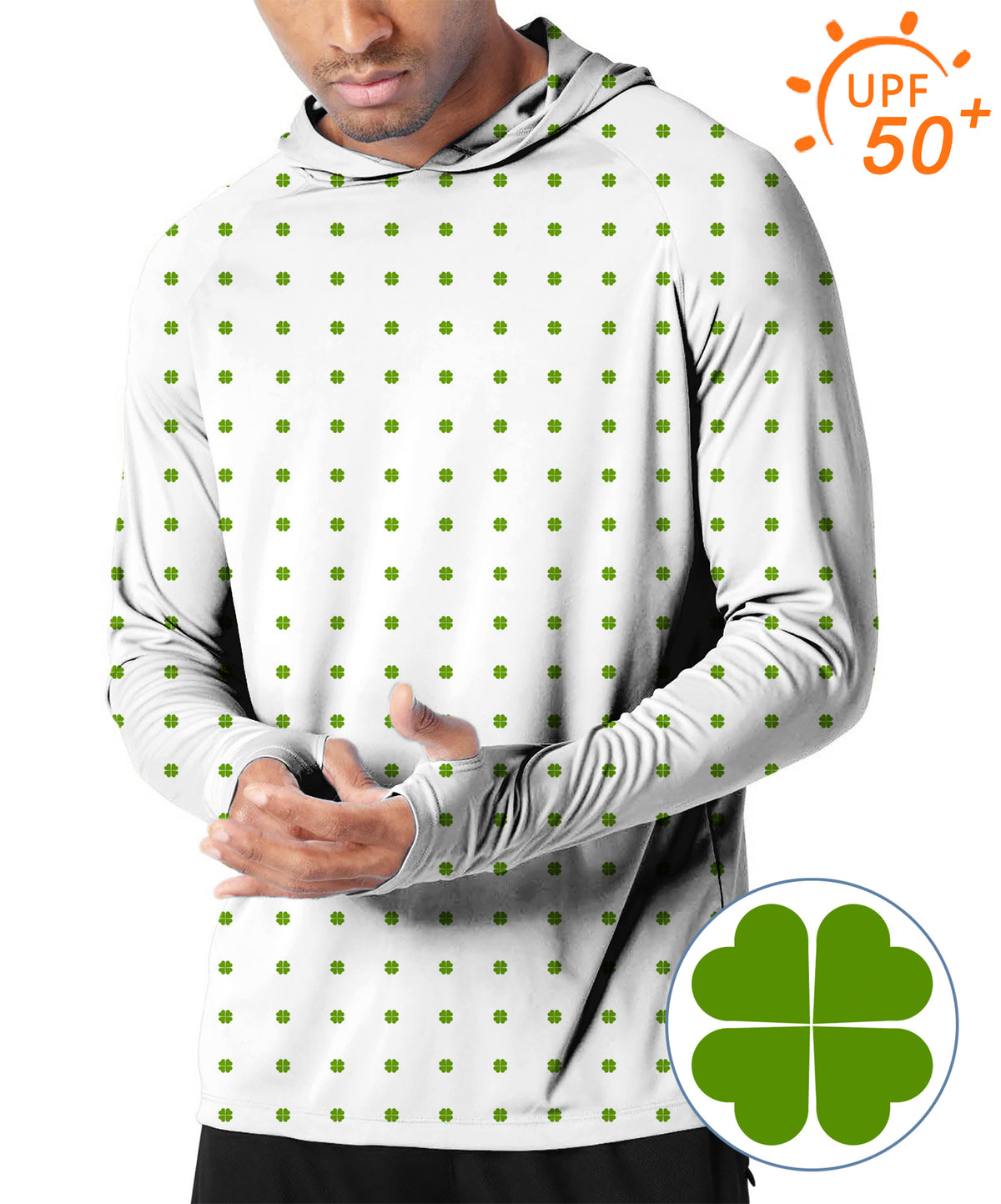 Men's Outdoor Lucky Four-Leaf Clover Golf Sun Protection Loose Fit hoodies