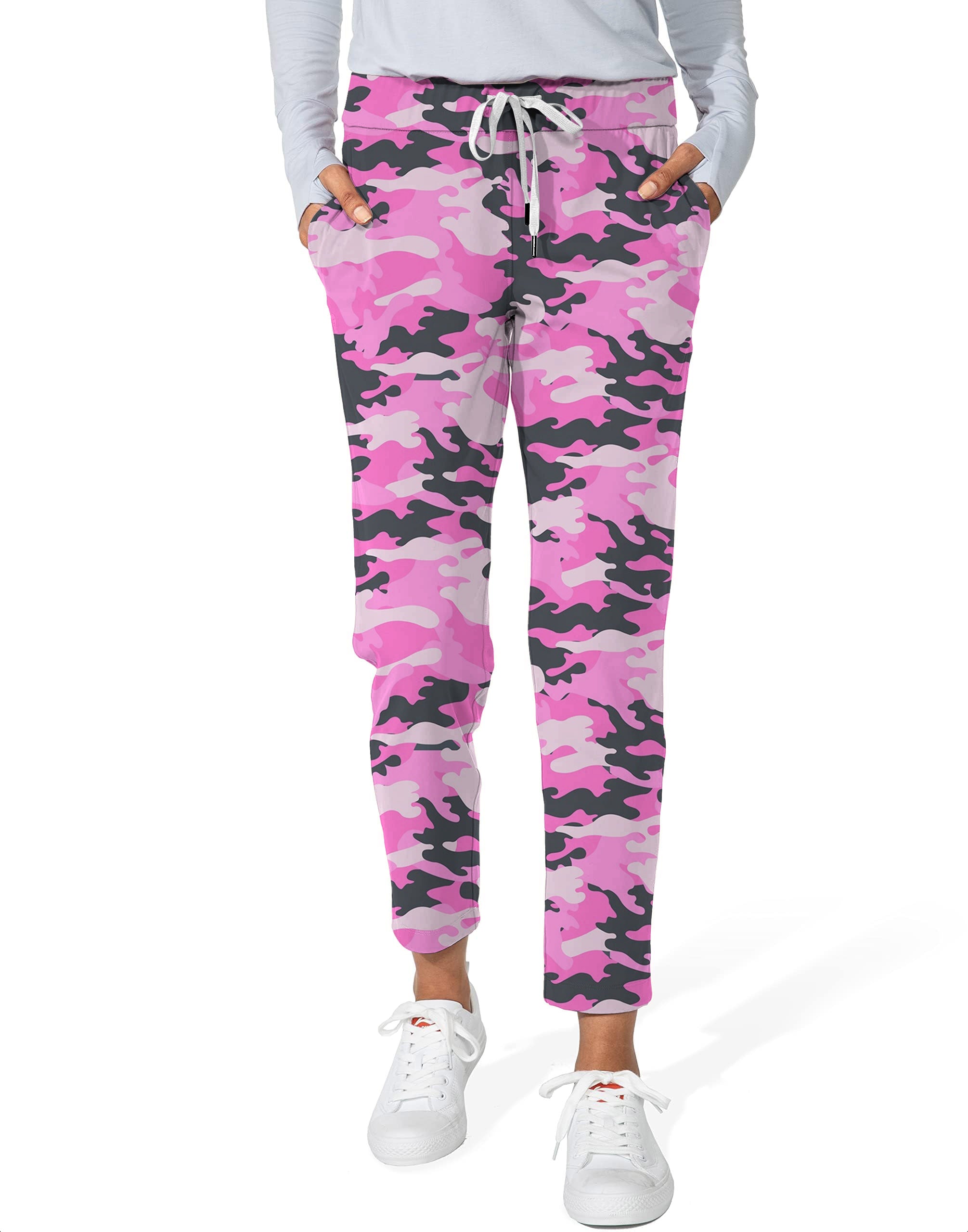 Pink Camo-Women's 7/8 Stretch Ankle Golf Pants