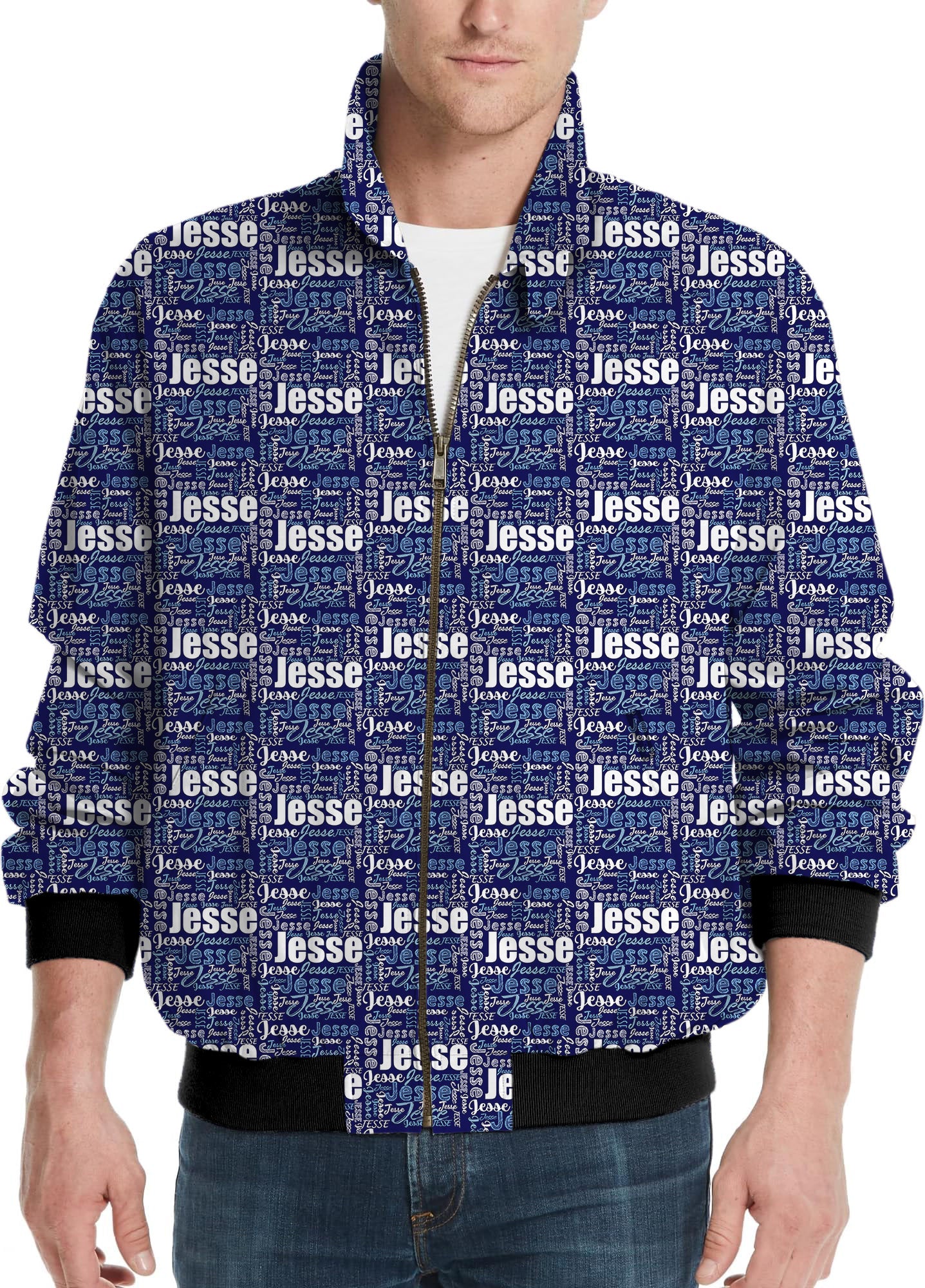 Custom name navy blue-Men's Golf Windbreaker Light Jacket