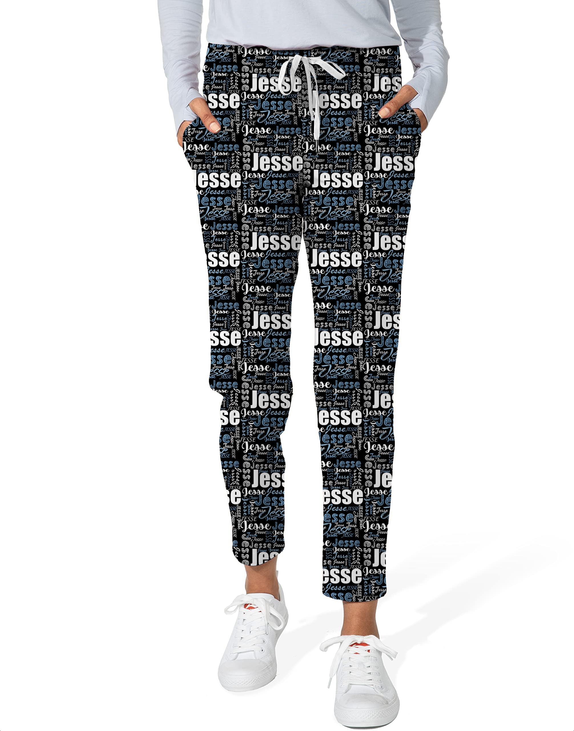 Golf Plaid Black White Ankle Pants