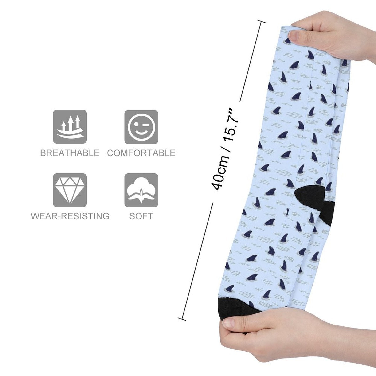 Sharks Below Prined socks Gifts for Men Women