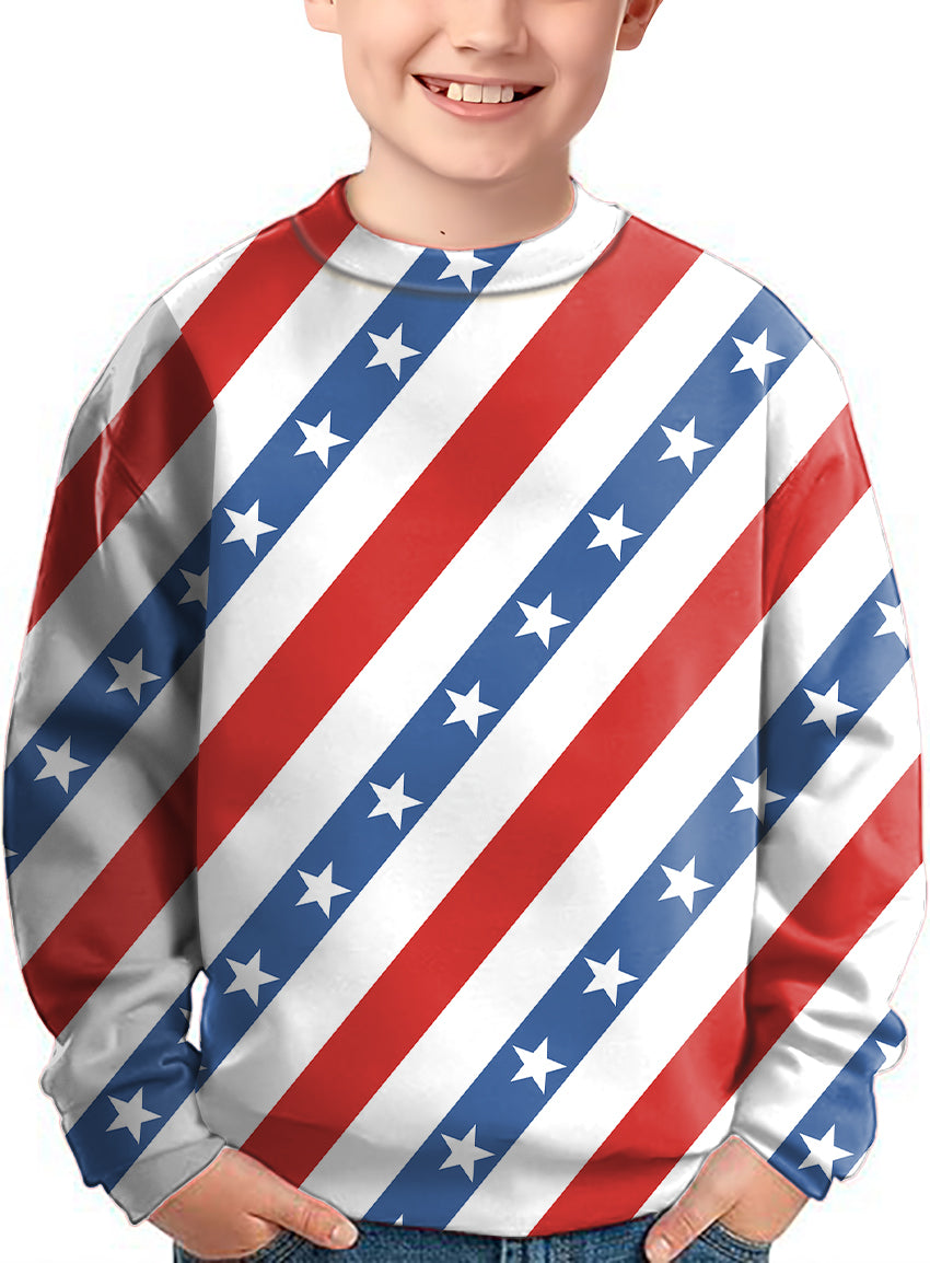 American President Day Crewneck Pullover Kids Ugly Sweater