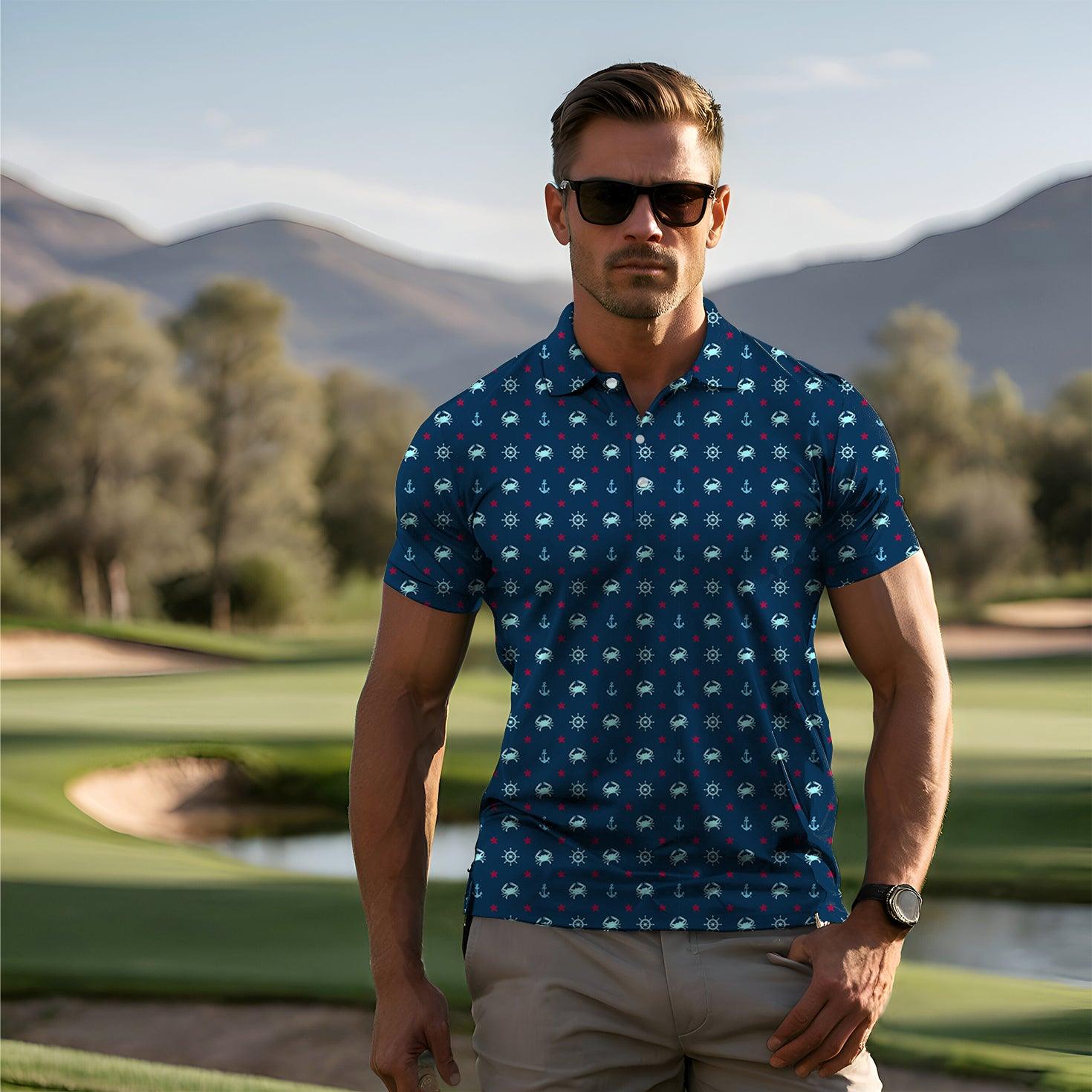Men's Crabs and Stars golf polo