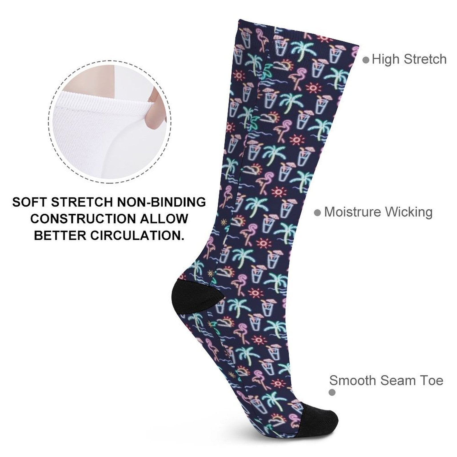 Neon Summer Prined socks Gifts for Men Women