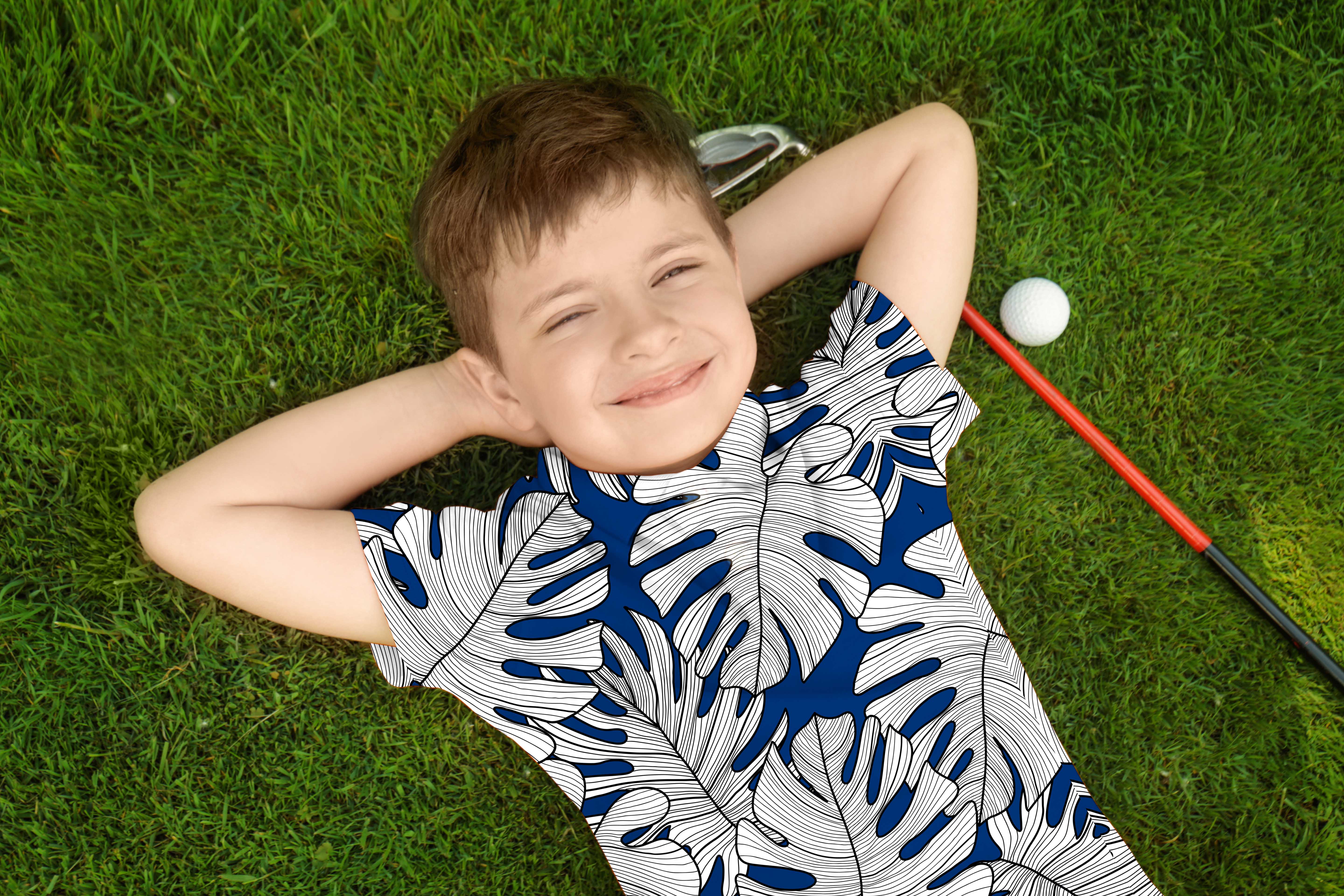 Youth Golf Polo Floral Split-leaf Philodendron plant