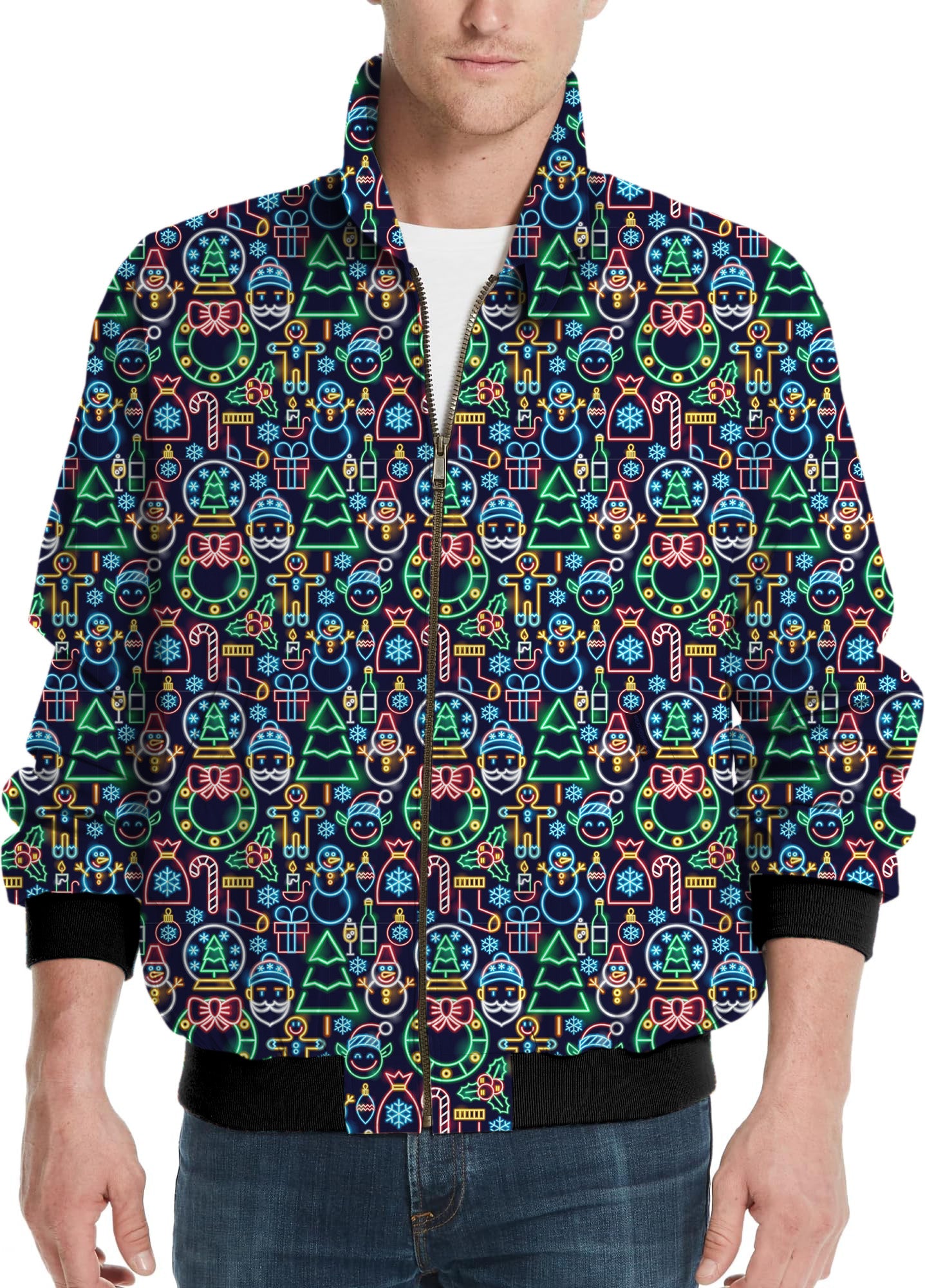 Neon Christmas-Men's Golf Windbreaker Light Jacket