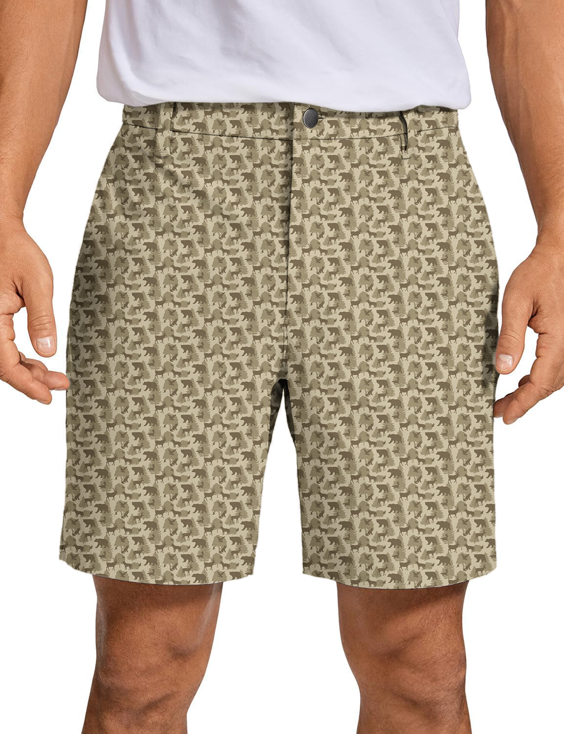 Men Forest animal bear deer Golf Shorts