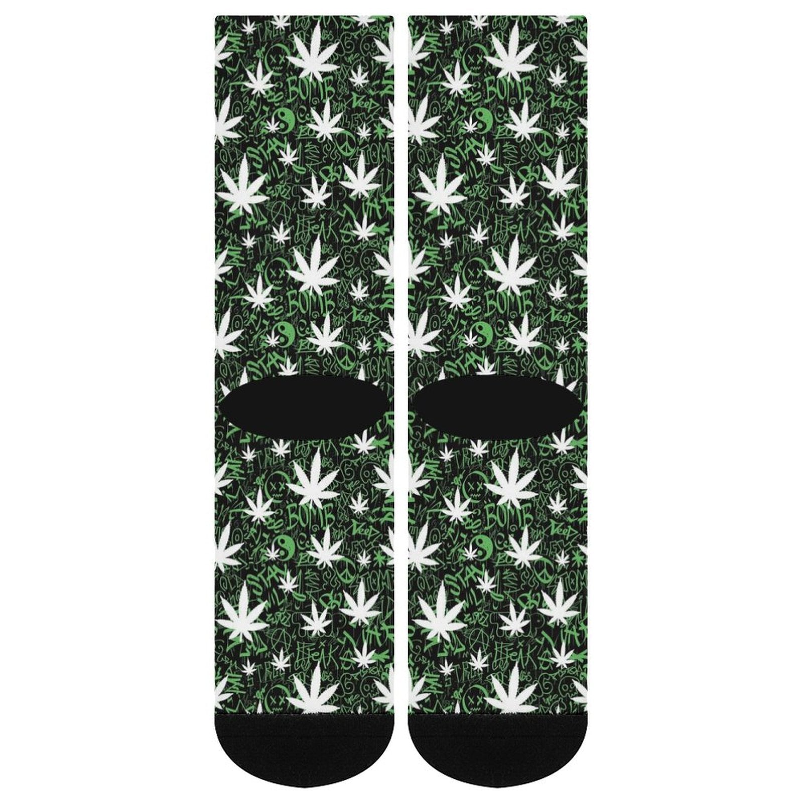 Leafy Grafitti Prined socks Gifts for Men Women