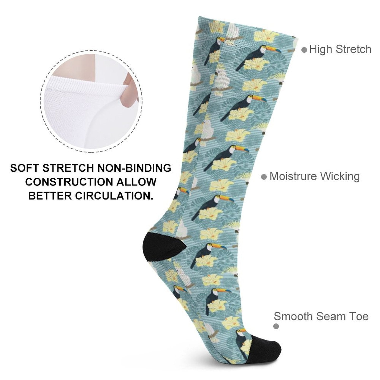 Flamingo flowers Prined socks Gifts for Men Women
