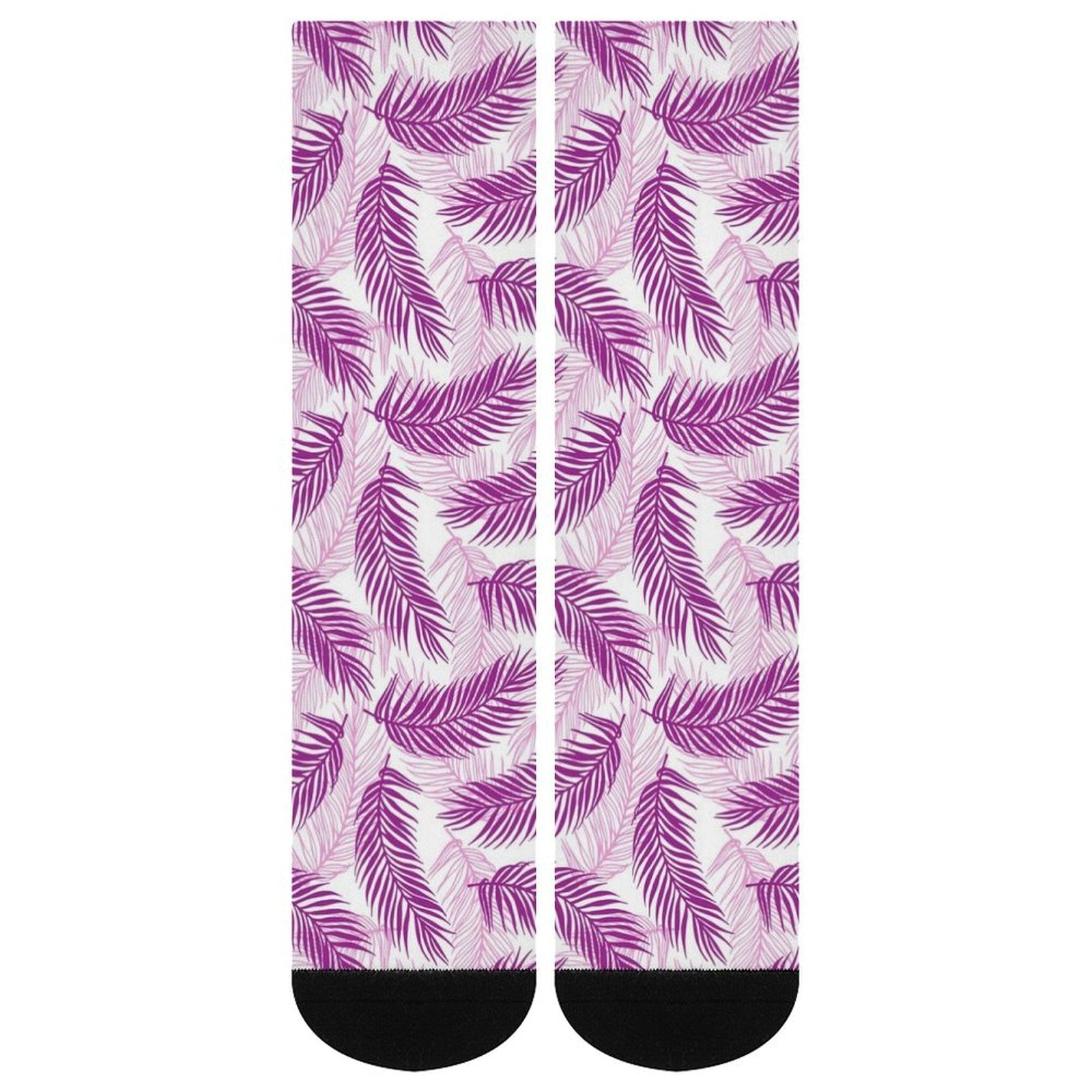 Purple Palms Prined socks Gifts for Men Women
