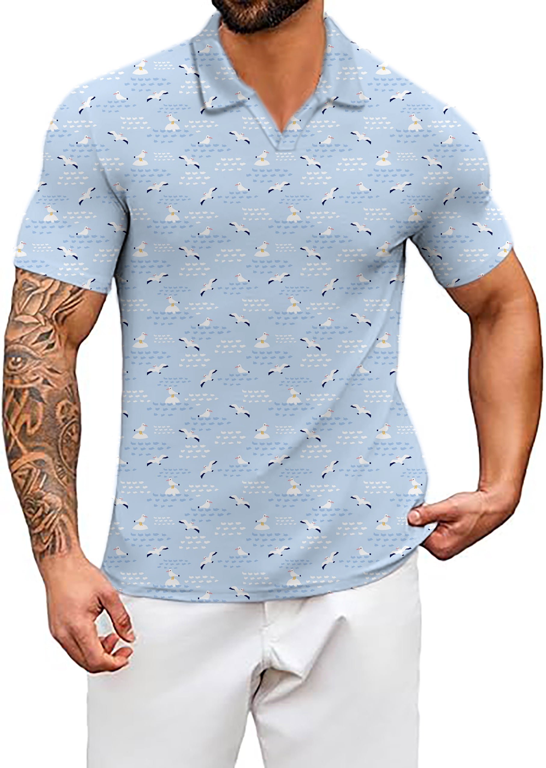 Men's Albatross V Neck Golf Polo Shirts