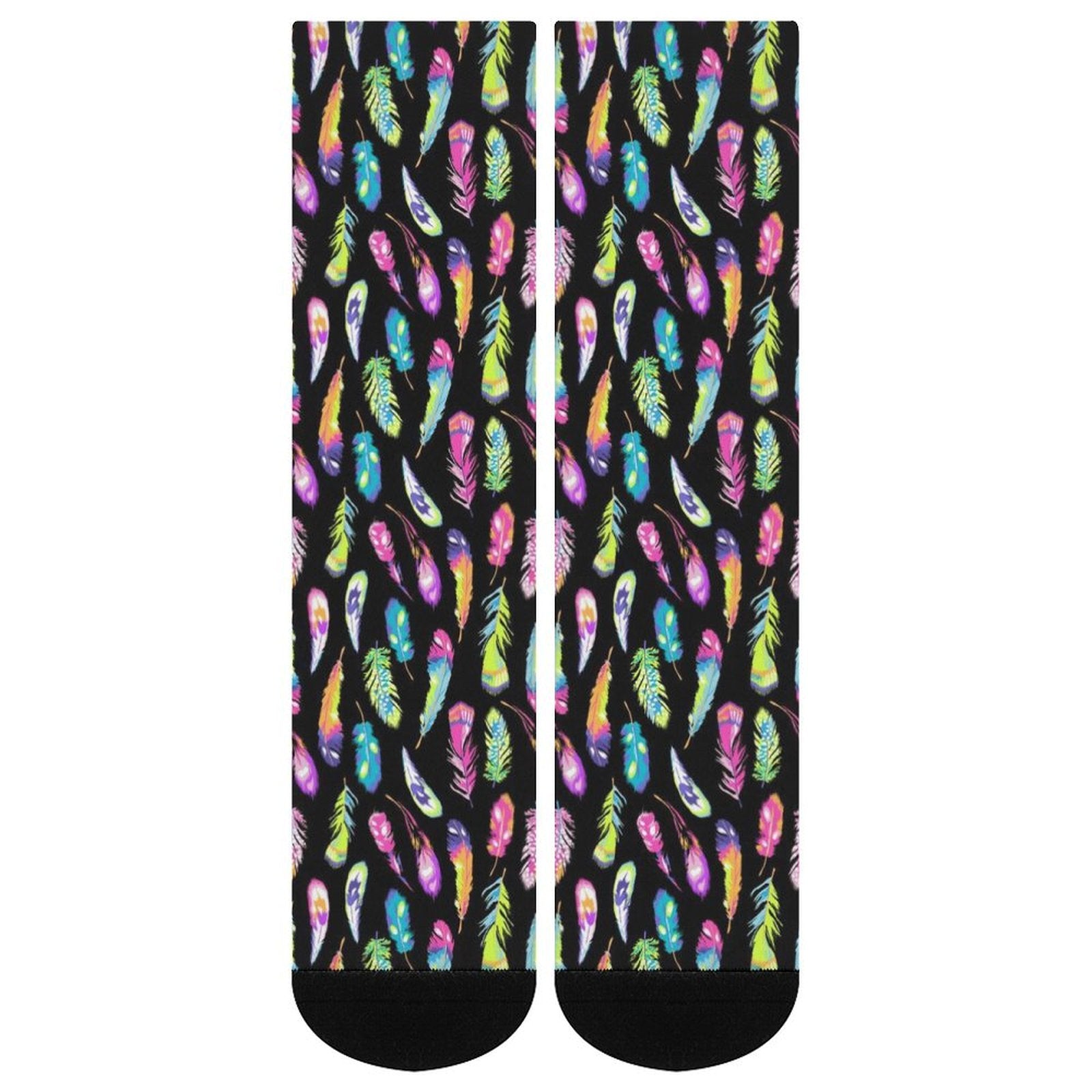 Colorful feathers Prined socks Gifts for Men Women