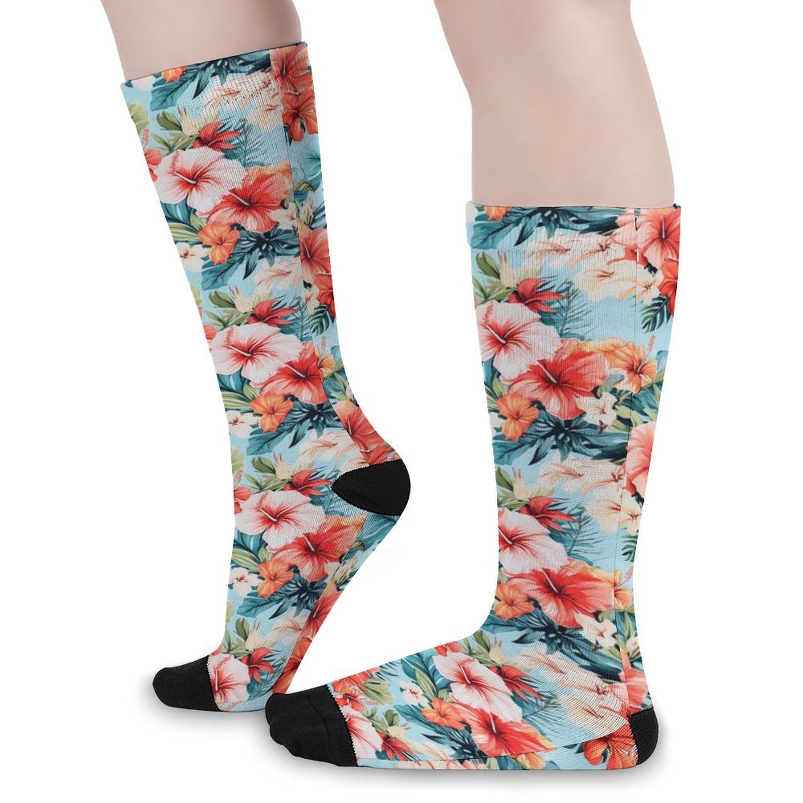 Hawaiian Flowers Prined socks Gifts for Men Women
