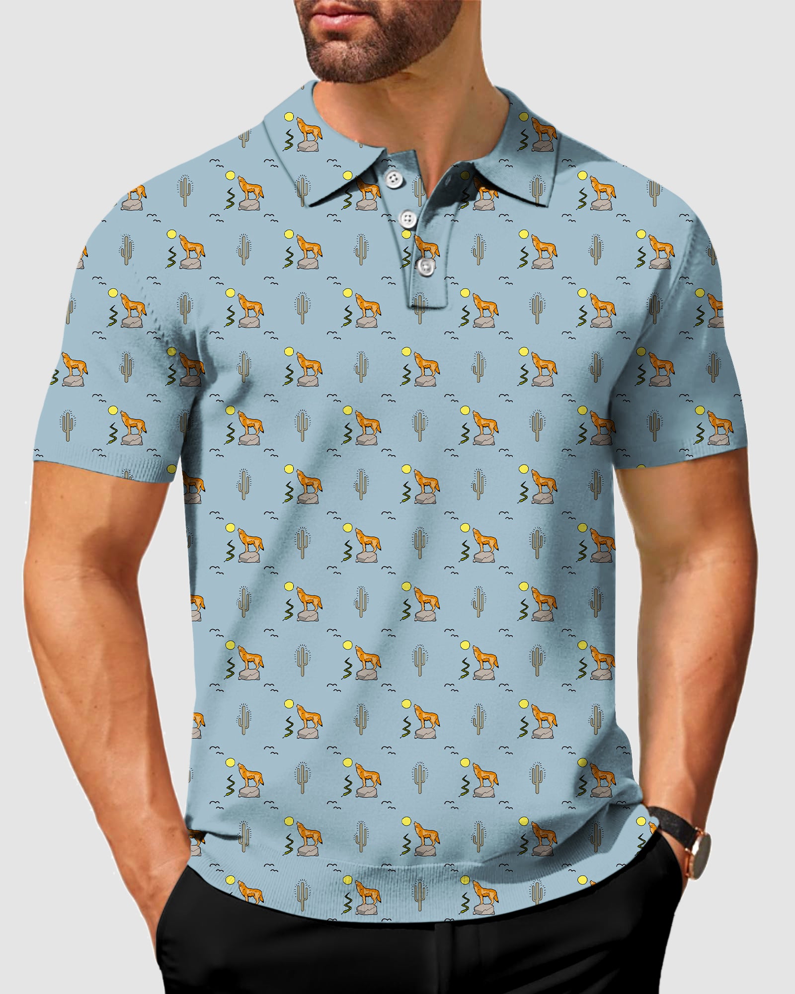 Men's Clever Coyote Golf Polo