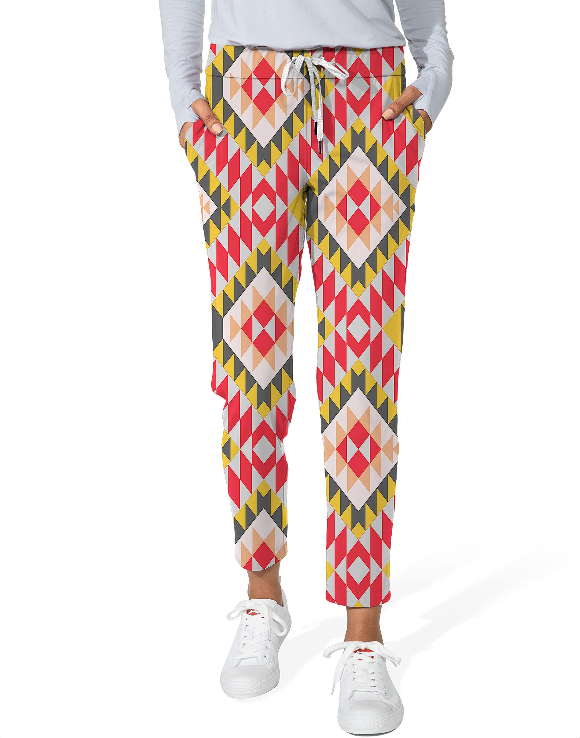 Eco Friendly Bold Vibrations-Women's 7/8 Stretch Ankle Golf Pants