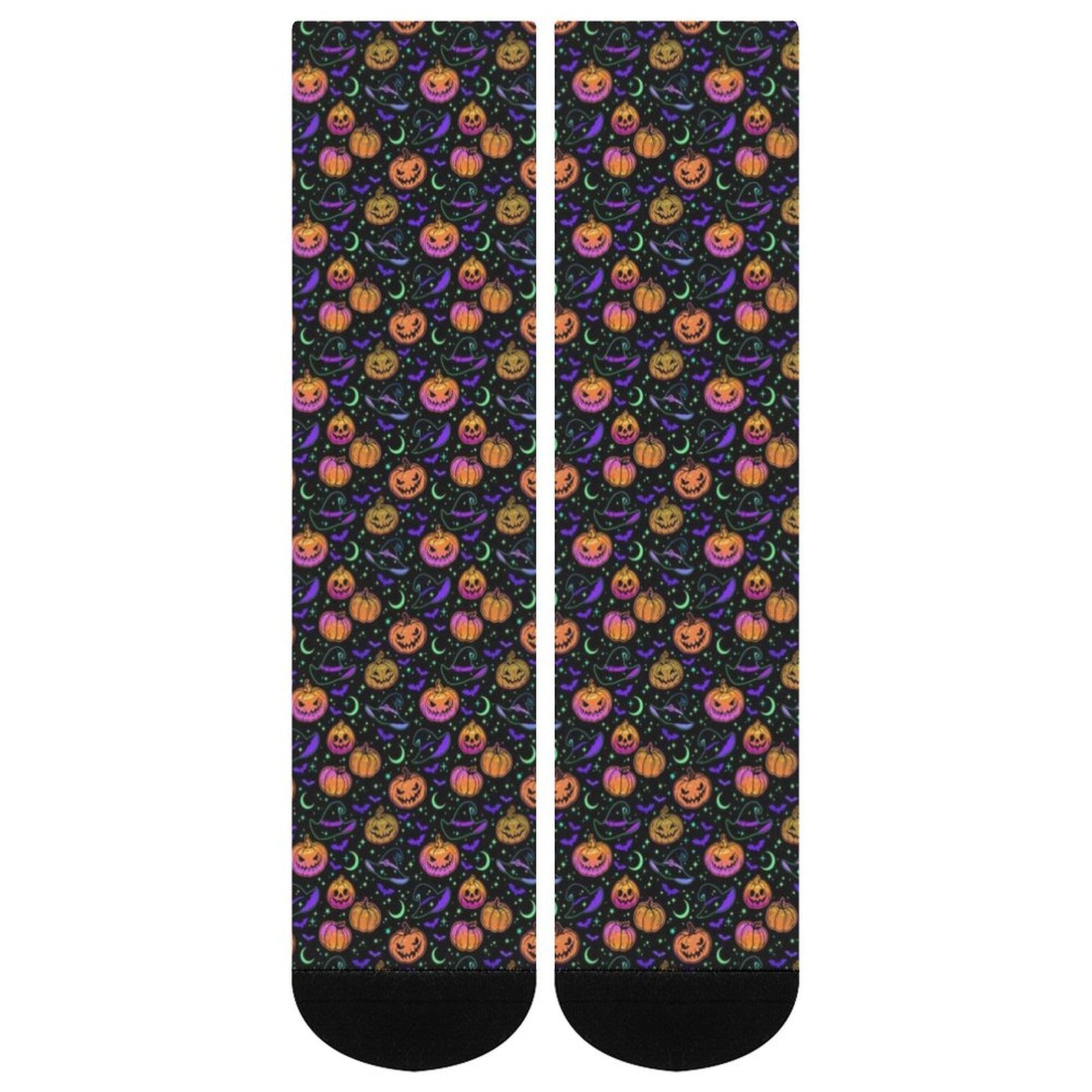 Neon Magical Pumpkin Prined socks Gifts for Men Women
