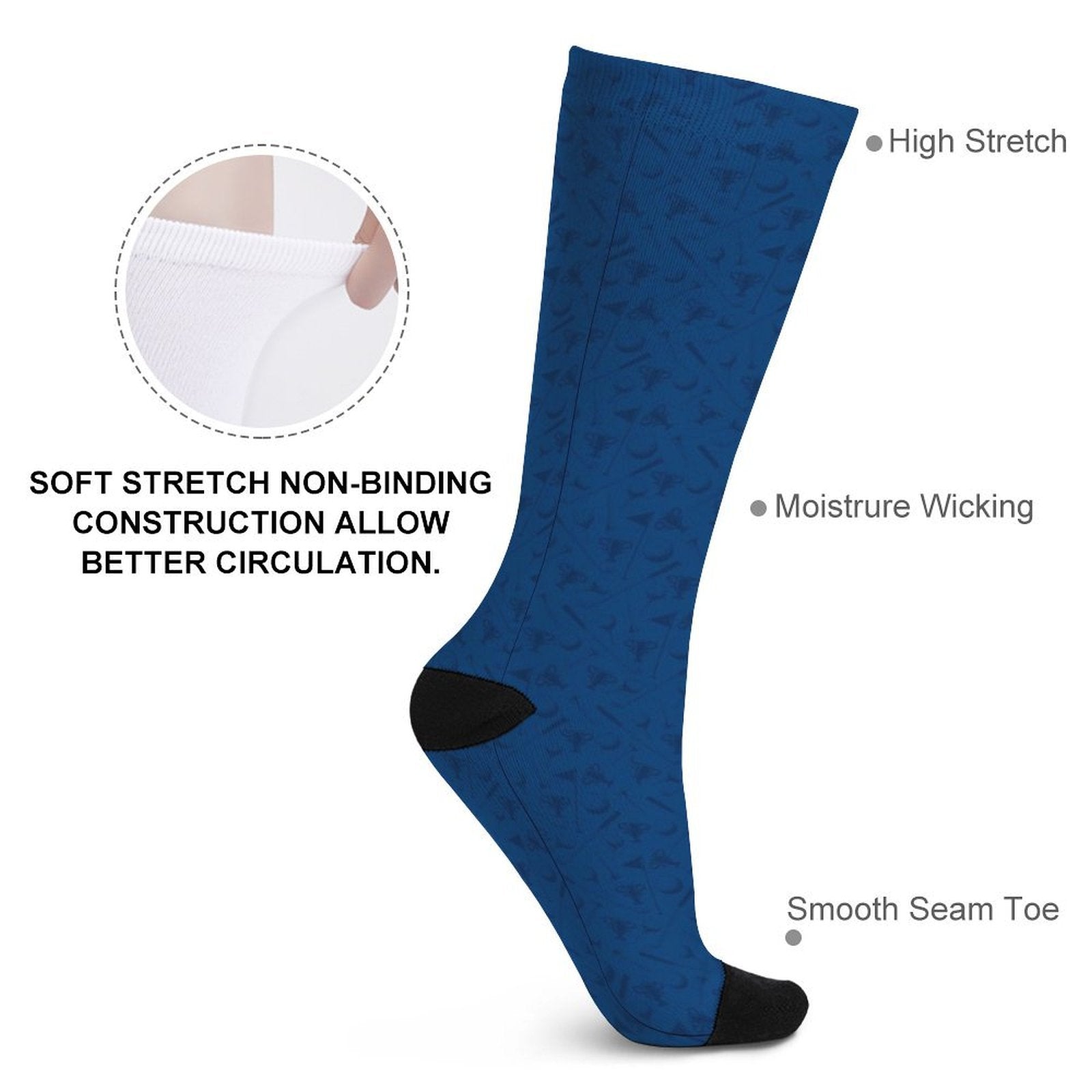 navy blue Prined socks Gifts for Men Women