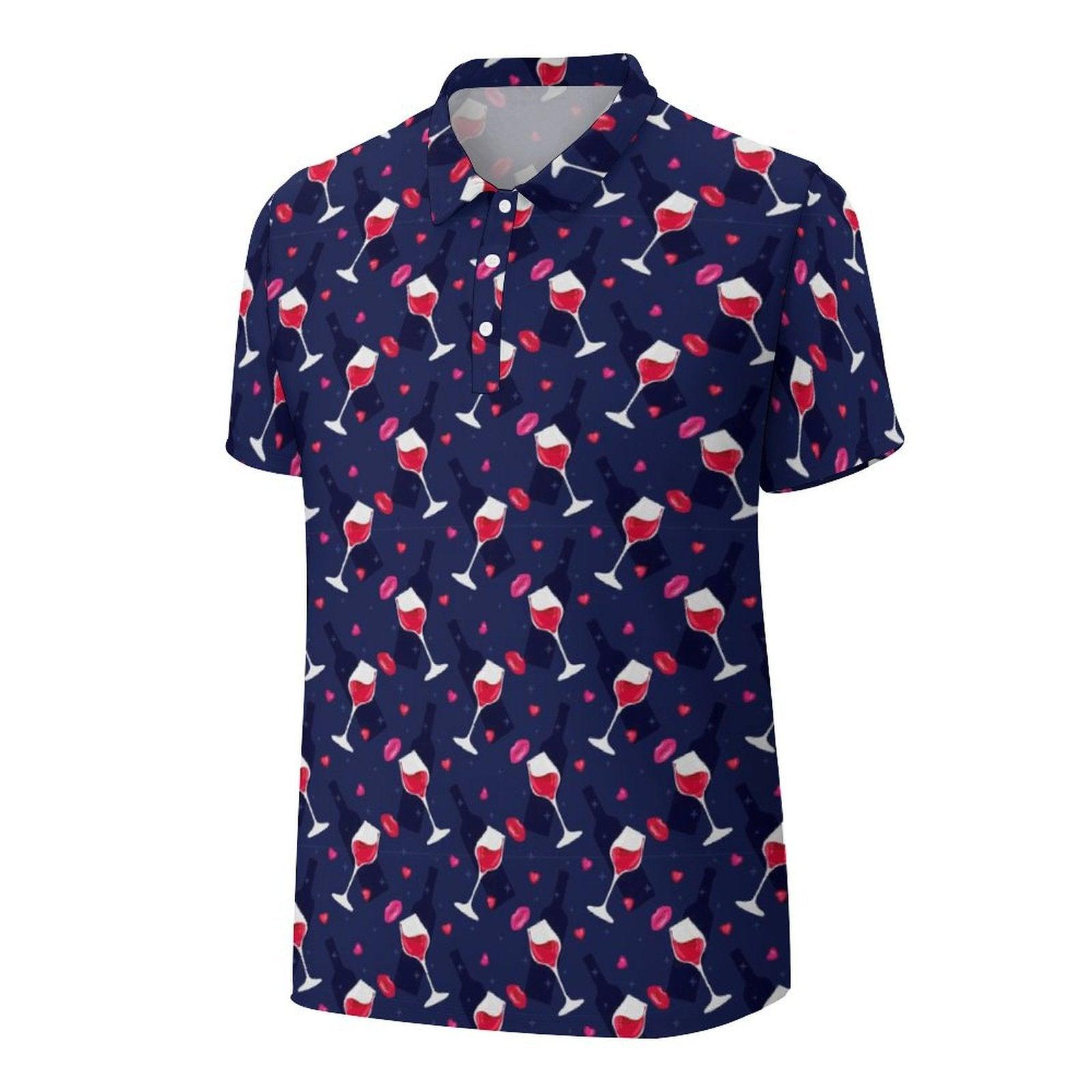 Men's golf red wine polo