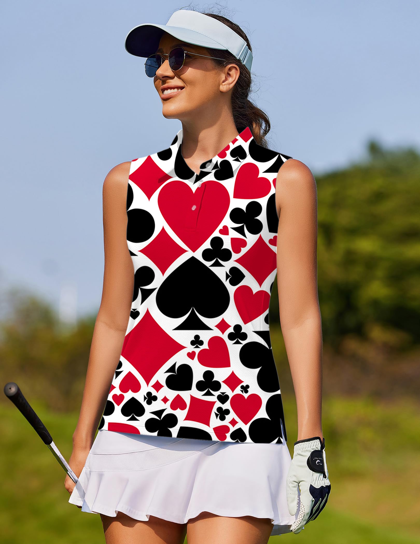 Poker- Women's golf Sleeveless shirt US In Stock
