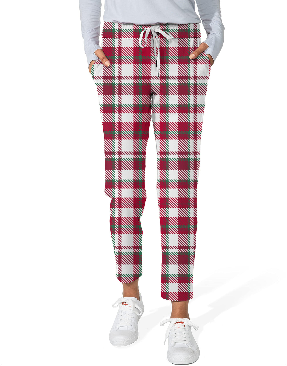 Christmas stripes Women's 7/8 Stretch Ankle Golf Pants