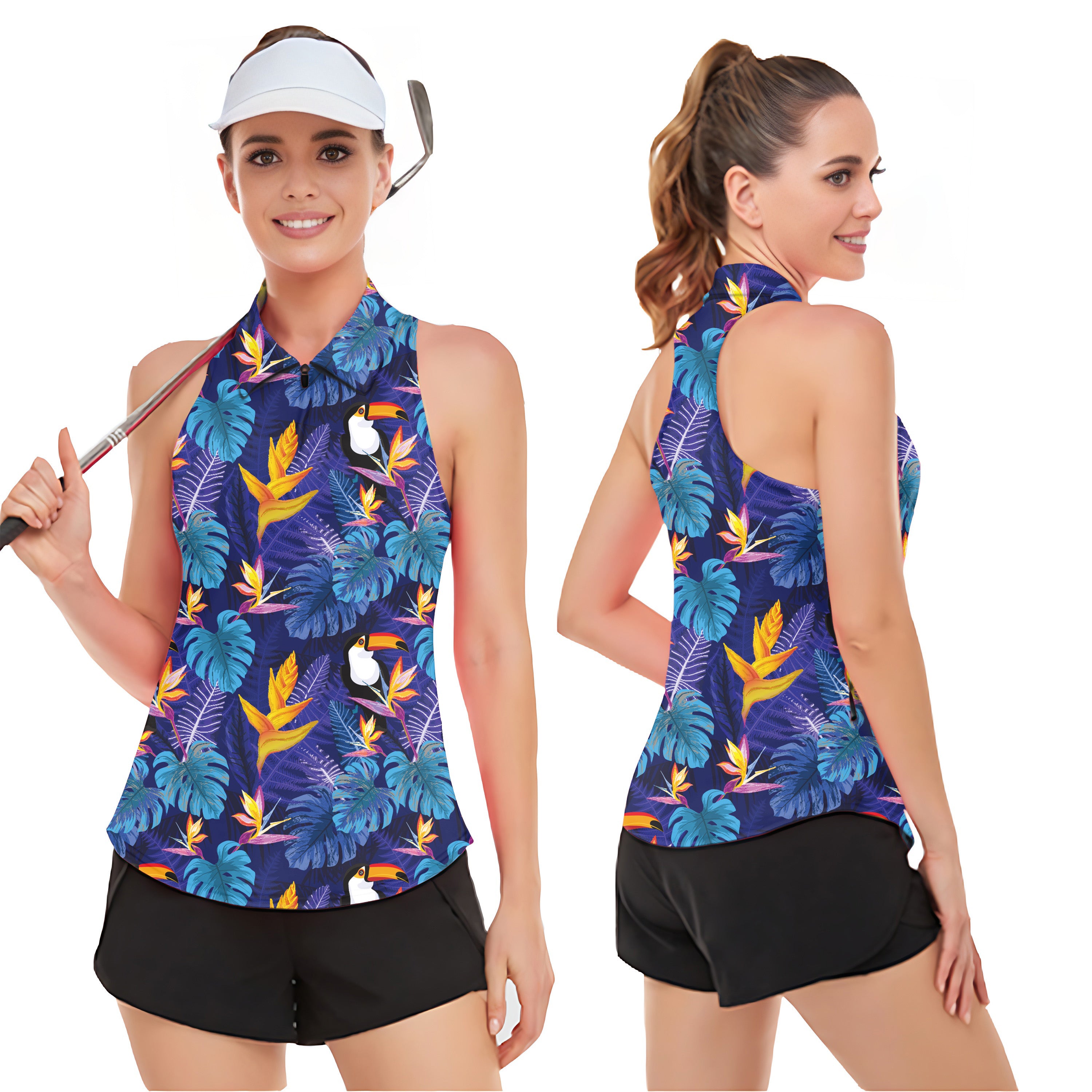 Toucan Women’s Sleeveless Golf Tank Top Shirt Polo