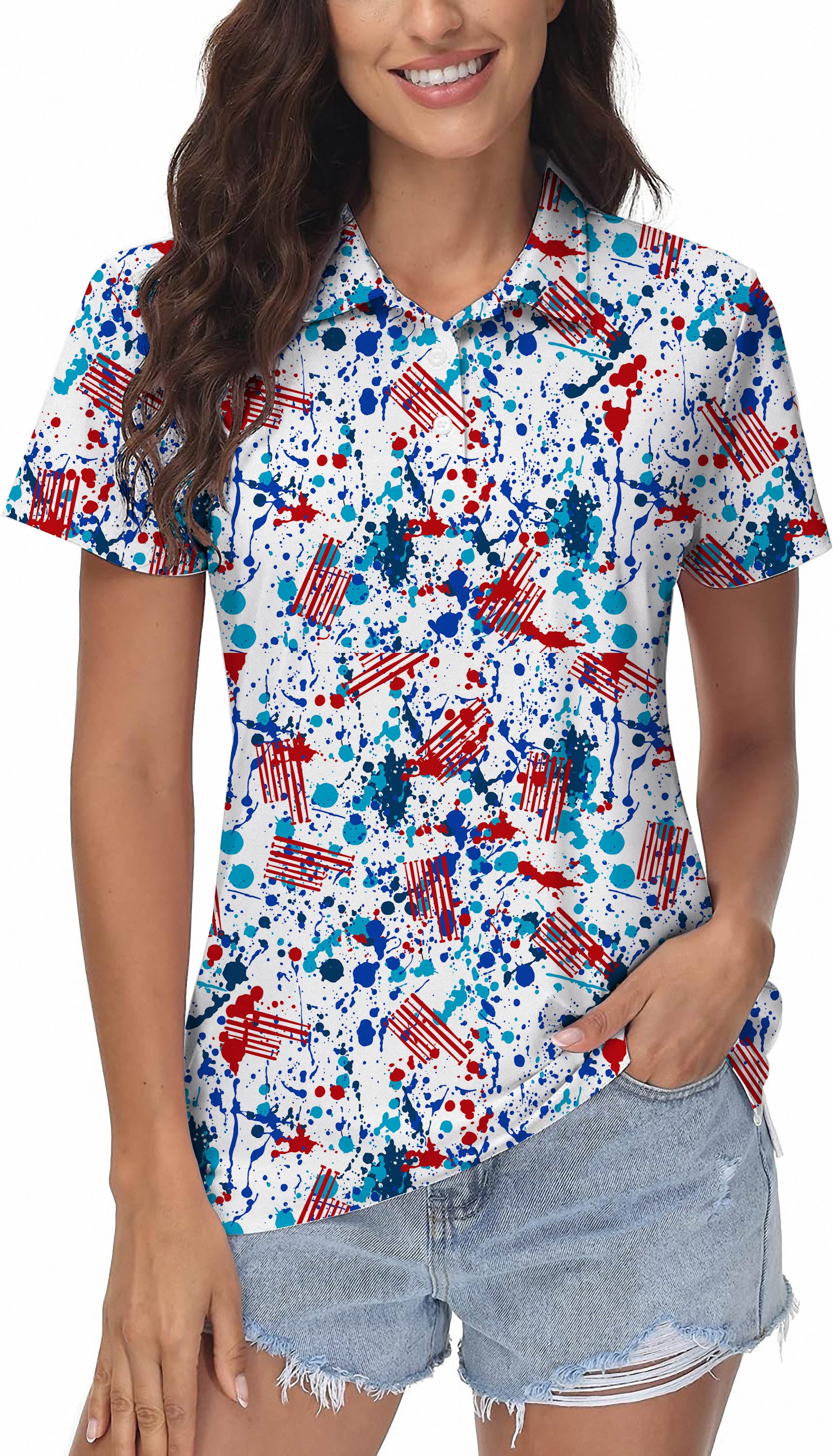 Women's graffiti Golf Polo