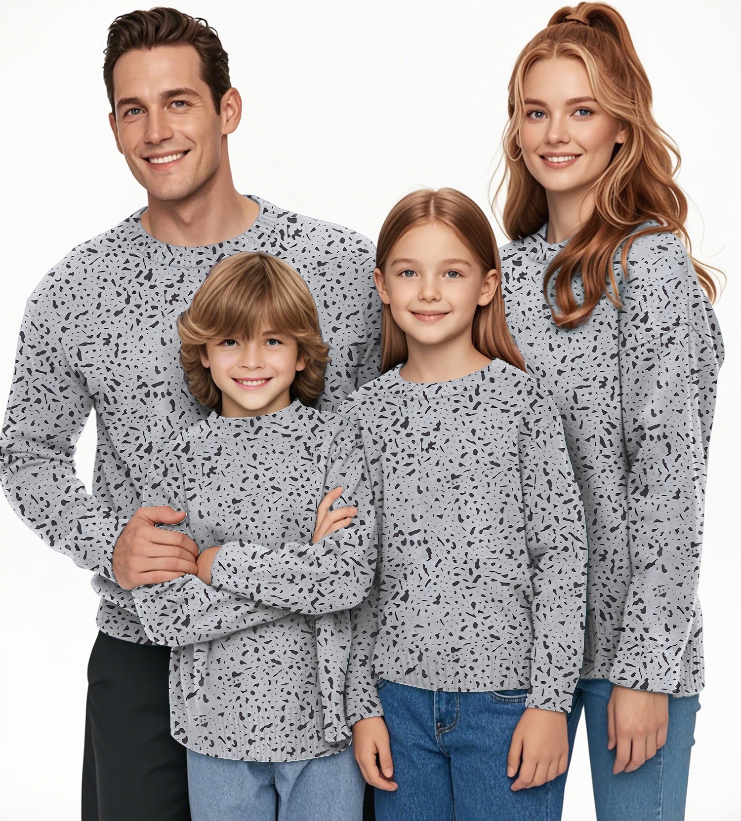 Speckle Crewneck Pullover Ugly Sweater Men Women boy girl family
