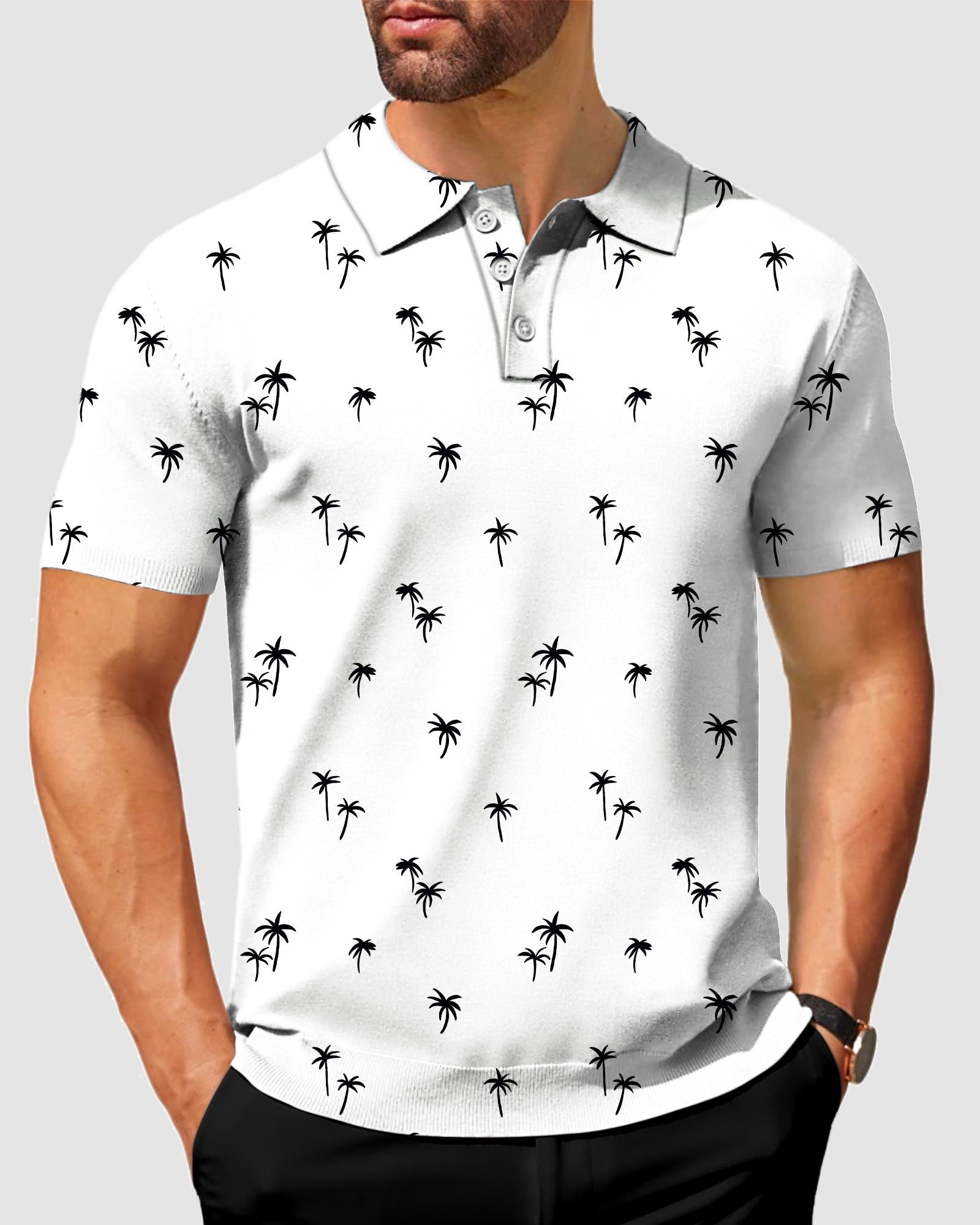 Men's Palm Noir Golf Polo