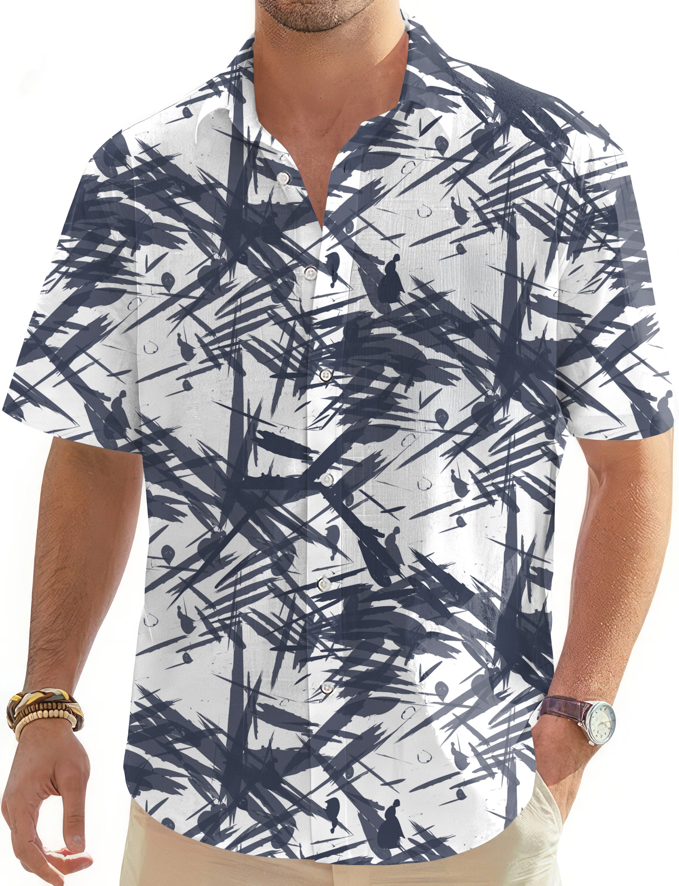Shodo Men's Golf Hawaiian Shirts Button Down Shirt