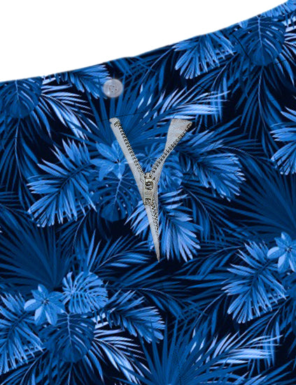 Men Blue Leaf Golf Shorts