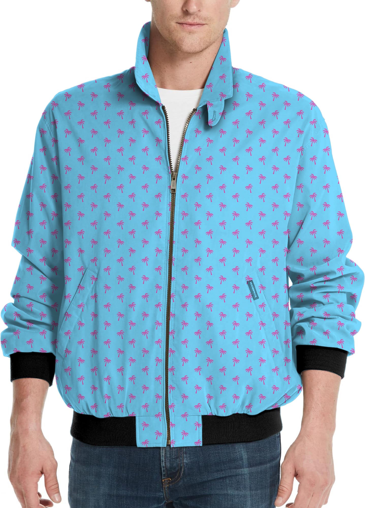 Pink Palm Trees-Men's Golf Windbreaker Light Jacket