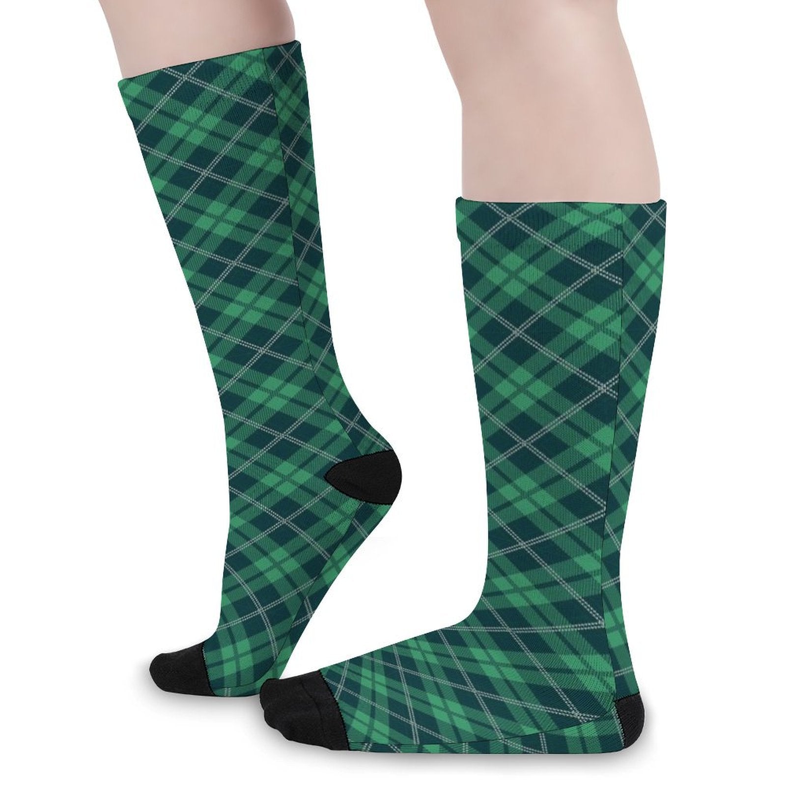 Green grid Prined socks Gifts for Men Women