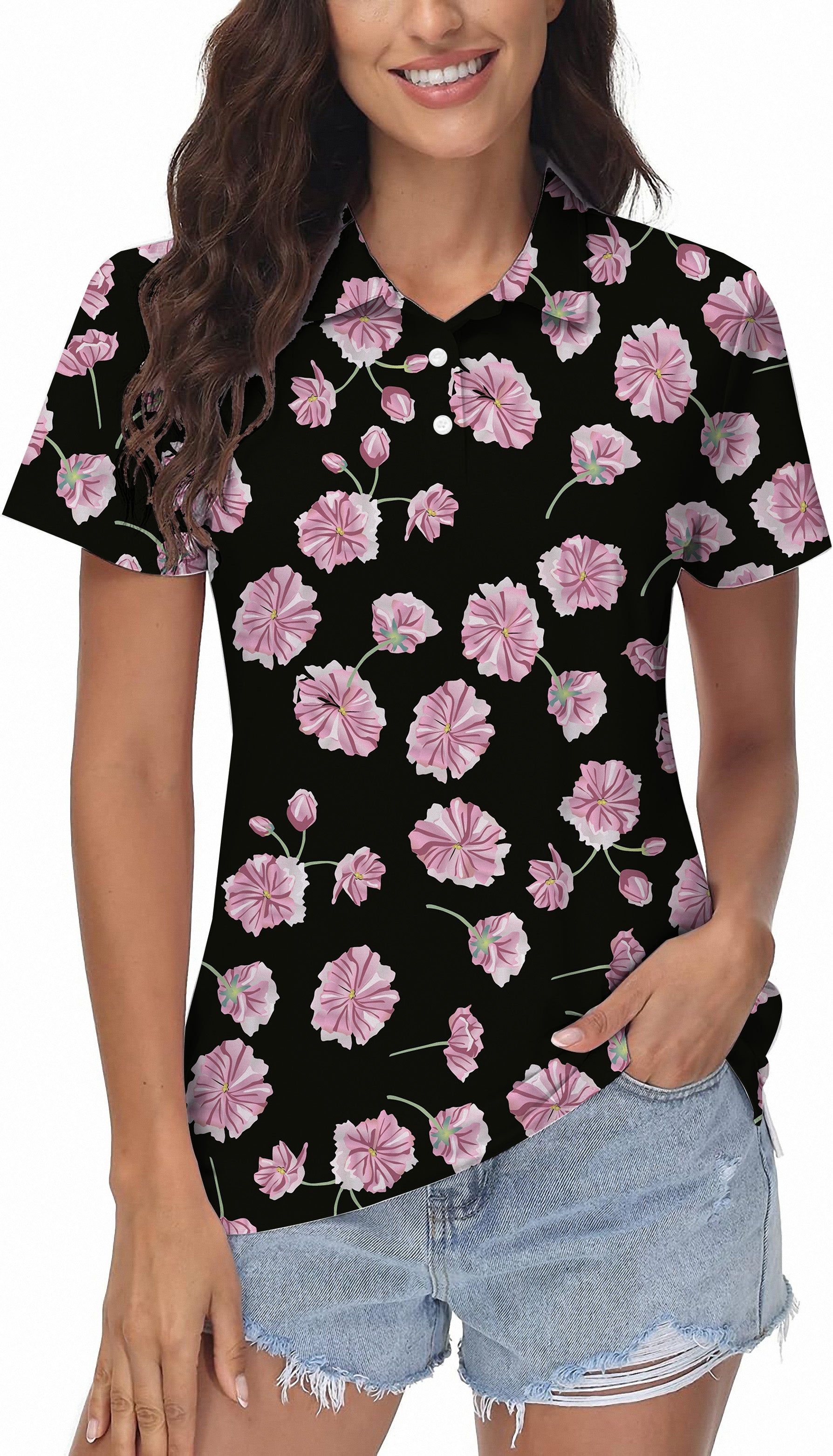 Women's Flower Golf Polo