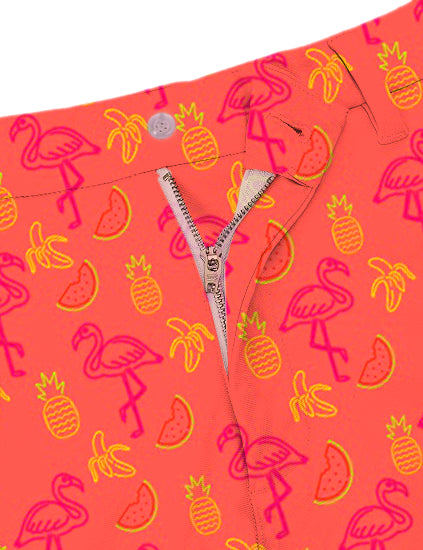 Men Fruity Flamingo Golf Shorts