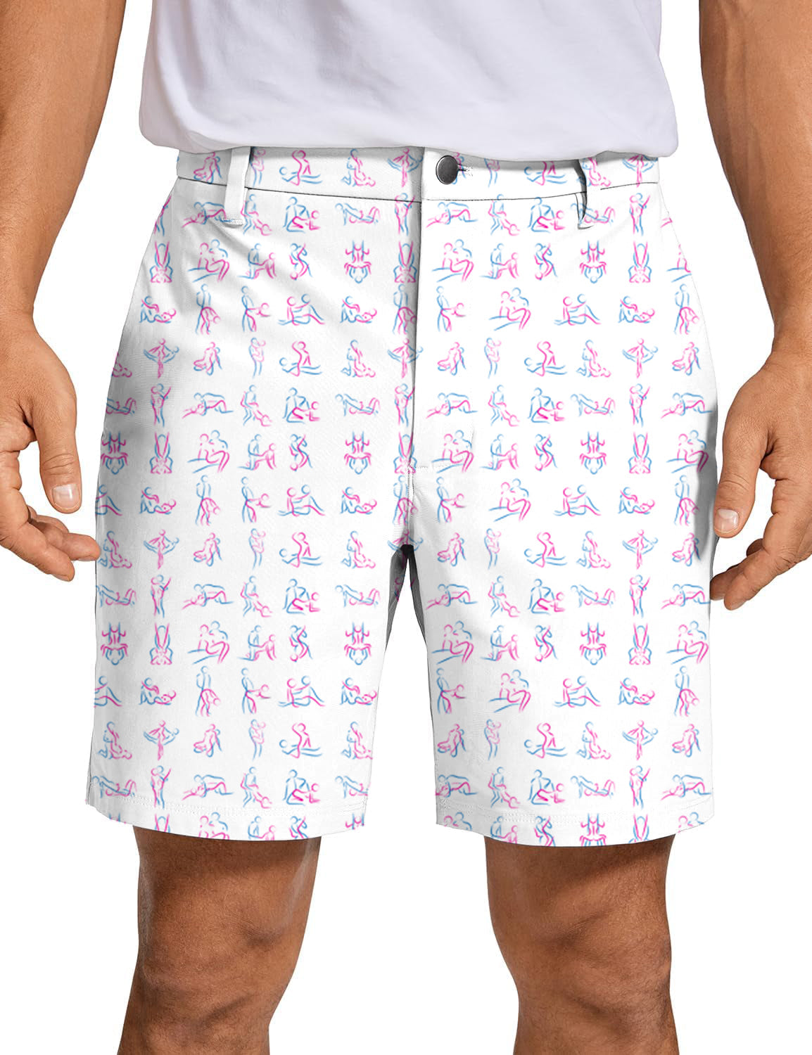 Men's golf shorts with colorful, unique pattern design, quick-dry, lightweight and stretchy fabric for comfort and performance