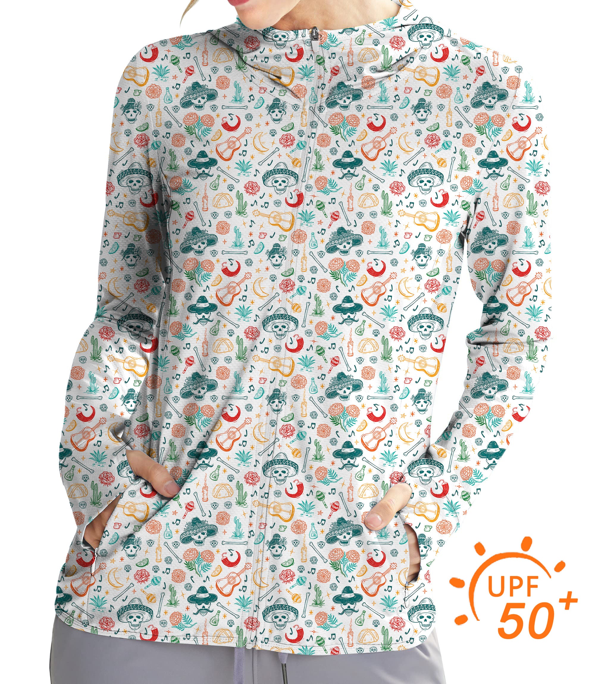 Women's Outdoor Colorful Balloon Dog Golf Sun Protection Slim Fit zip hoodies