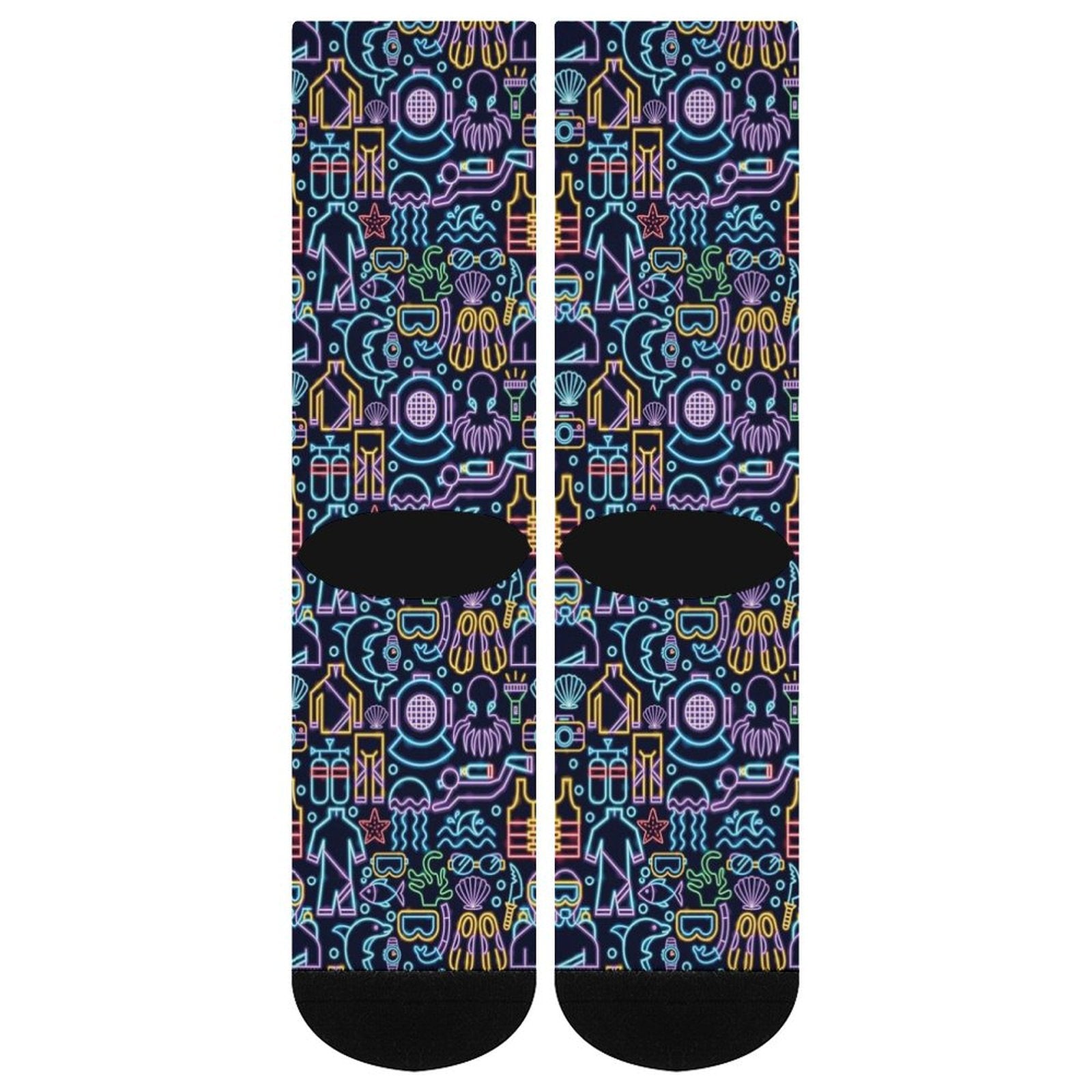 Neon Diver Prined socks Gifts for Men Women