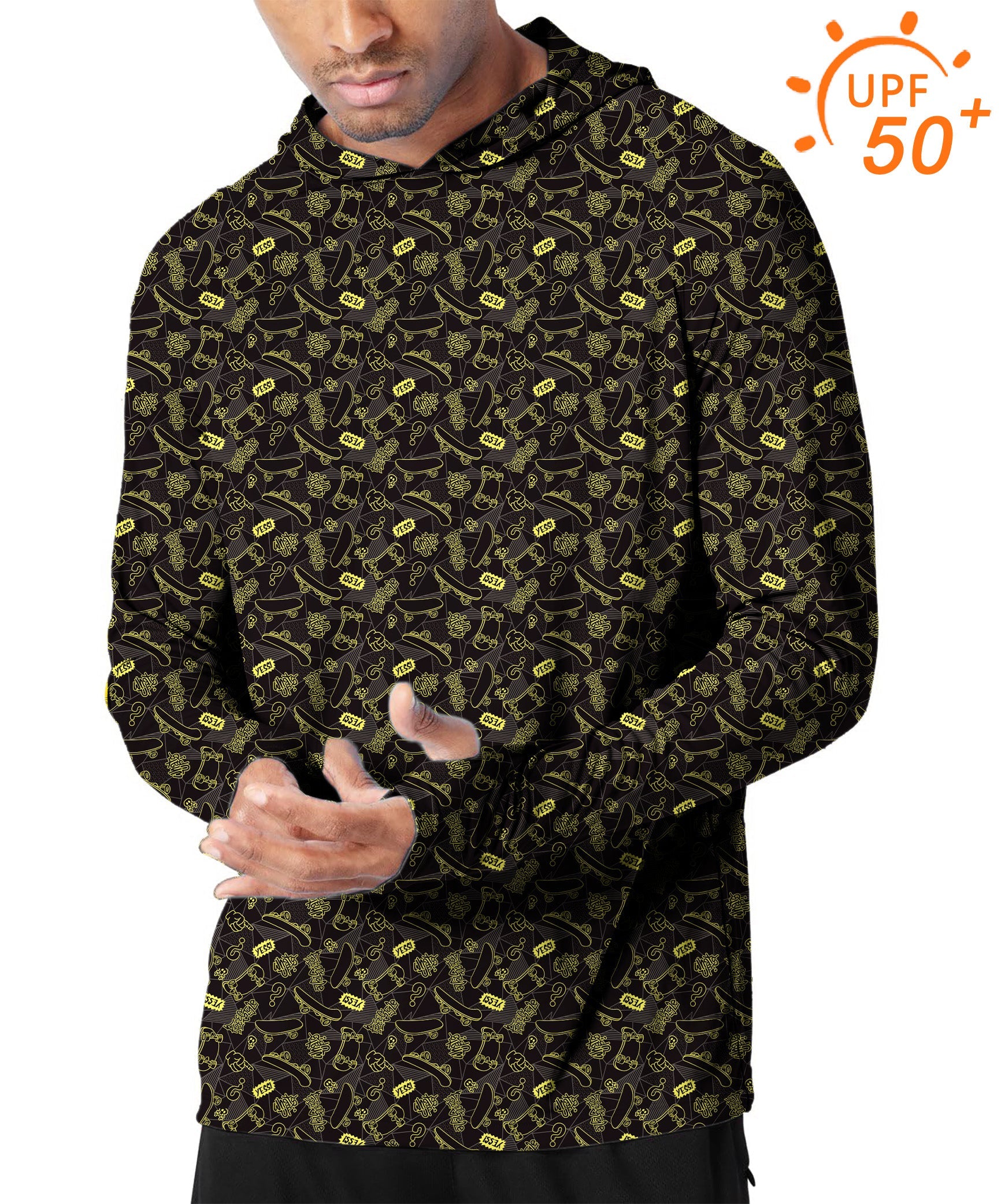 Men's Outdoor Yessi Golf slim fit hoodie with UPF 50+ sun protection and moisture-wicking fabric