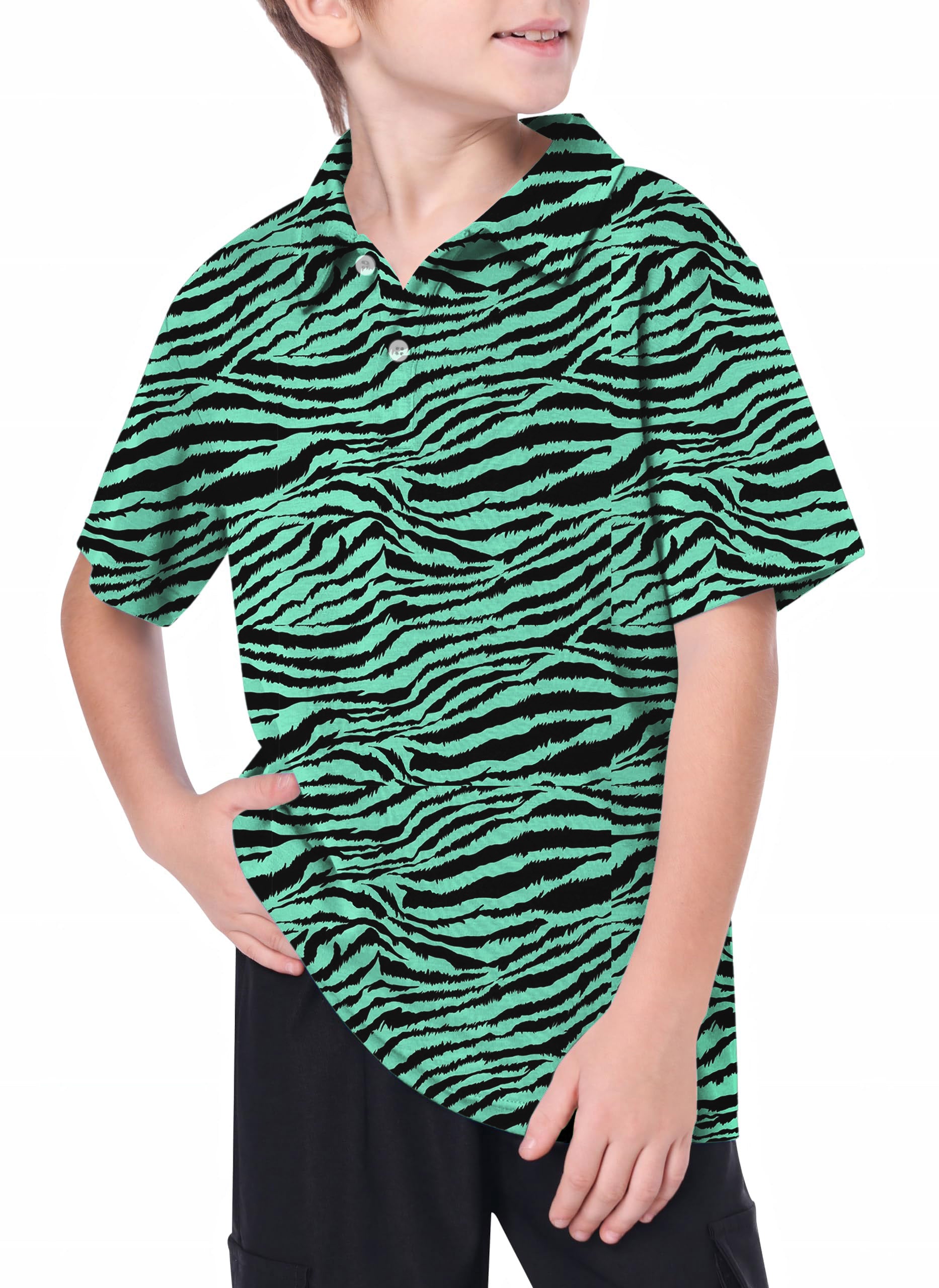 Youth Teal Tiger Golf Polo
