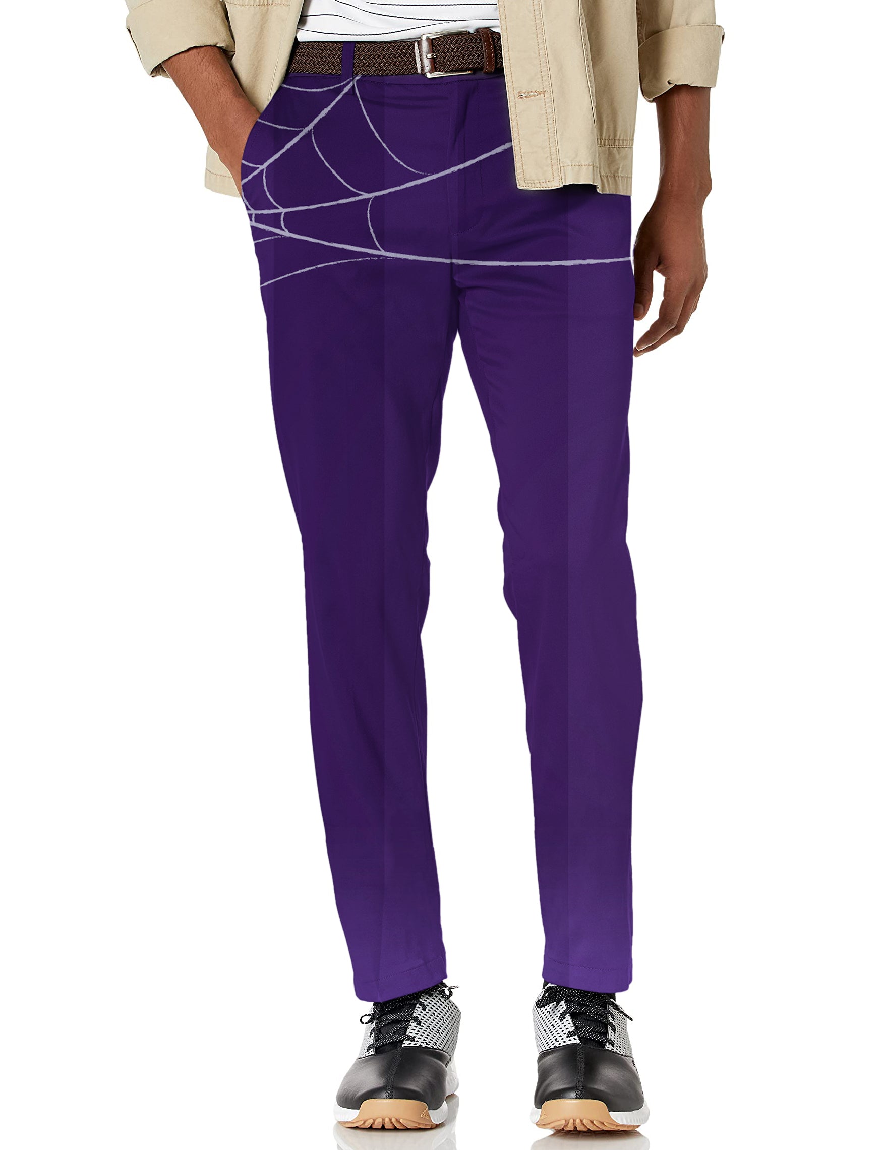 Men's Halloween purple spiderweb Stretch Golf Pants
