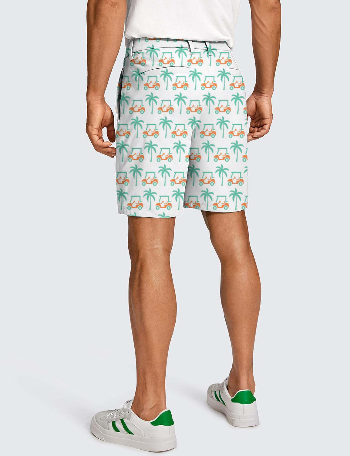 Men Palm trees and golf carts Golf Shorts