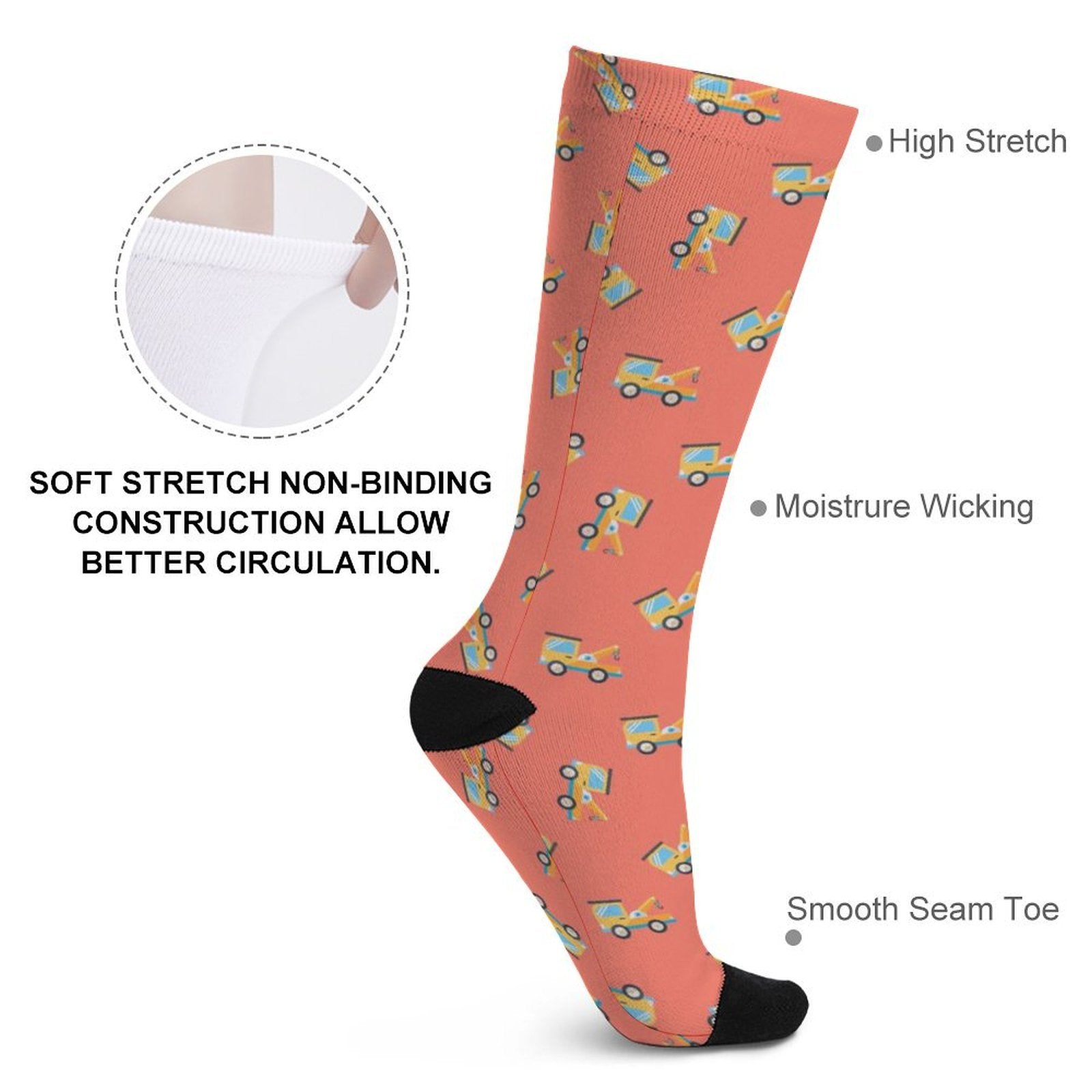 Crane Engineering Vehicle Prined socks Gifts for Men Women