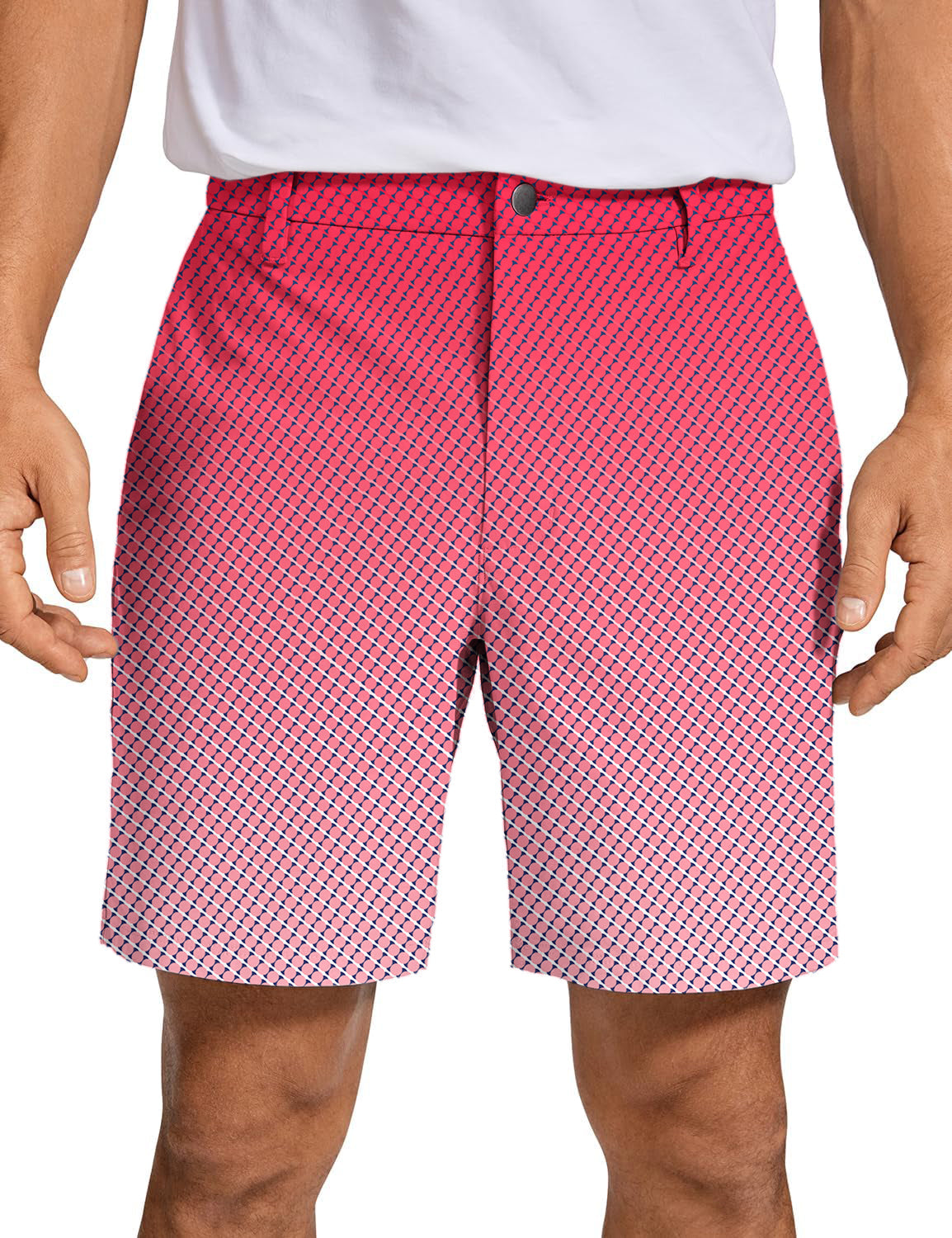 Men's Red Gradient Golf Shorts