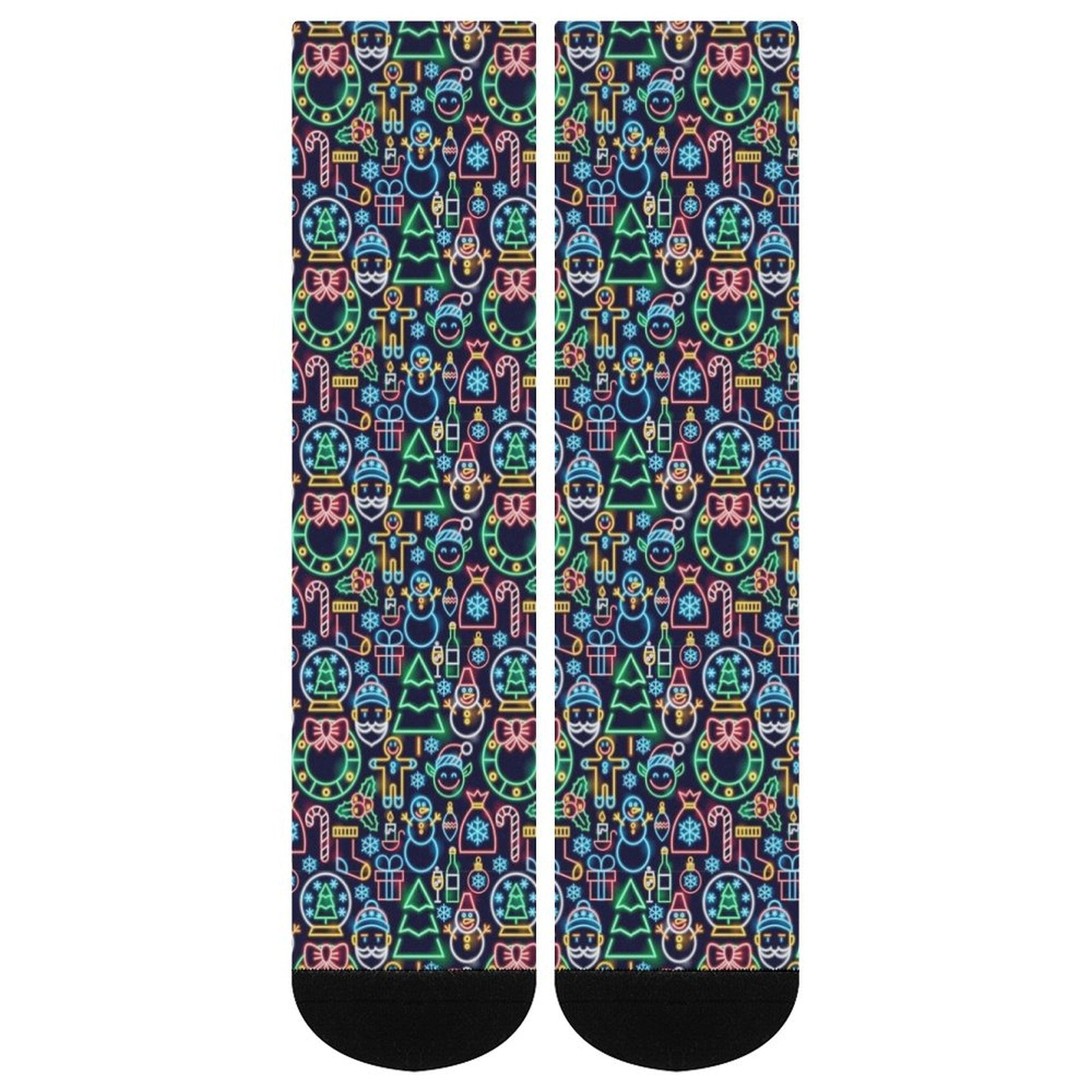 Neon Christmas Prined socks Gifts for Men Women