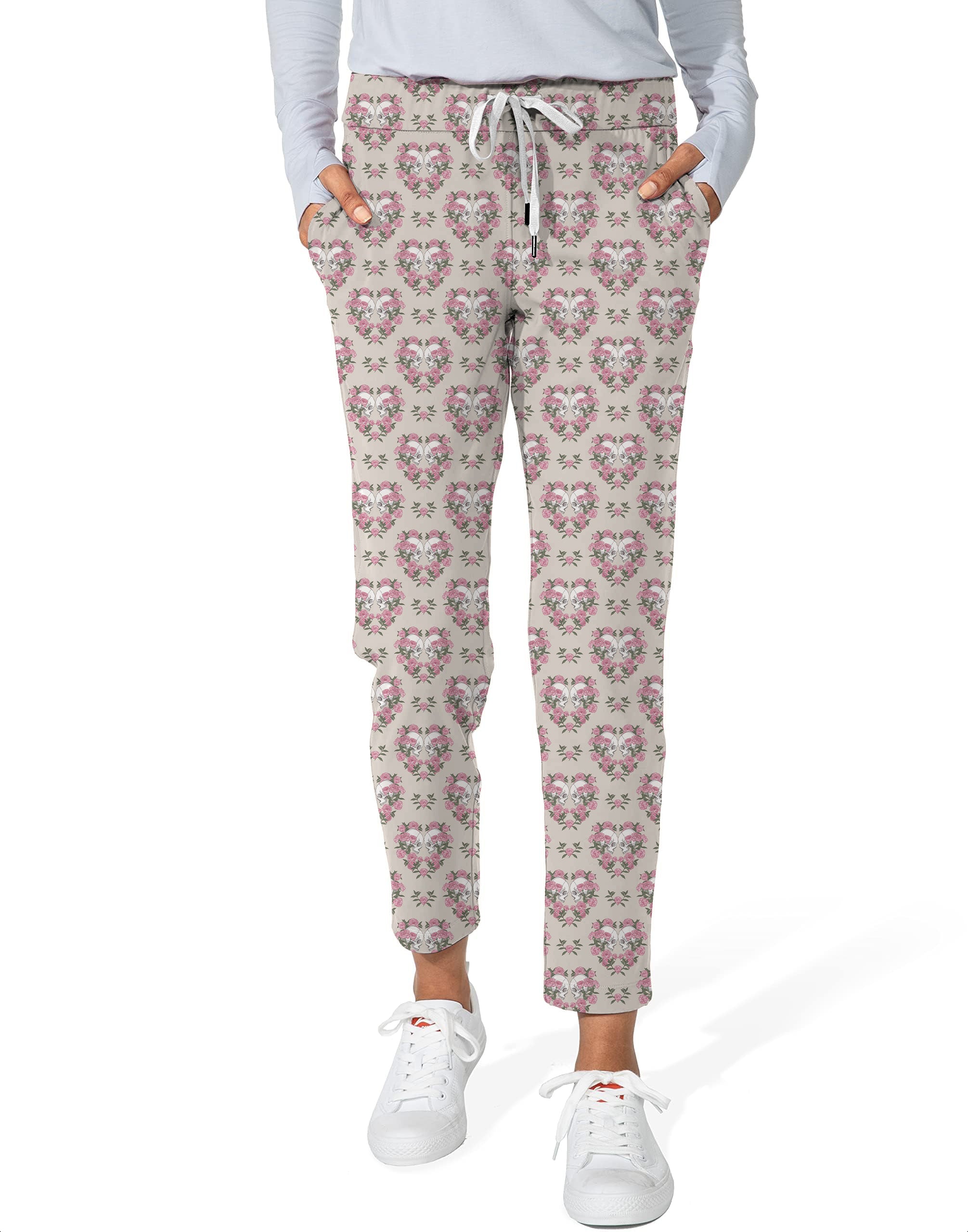 Halloween Skull Rose Women's 7/8 Stretch Ankle Golf Pants